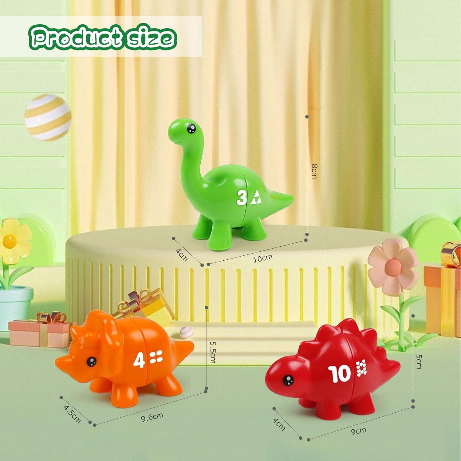 Peeokuo Matching Number Counting Dinosaur Toys with Double-Sided 1 to 10 Math Match Preschool Learning Sensory Sorting Educational Montessori Toy Sets Sorting Sensory Toys for Age 3+ Girls image number 6