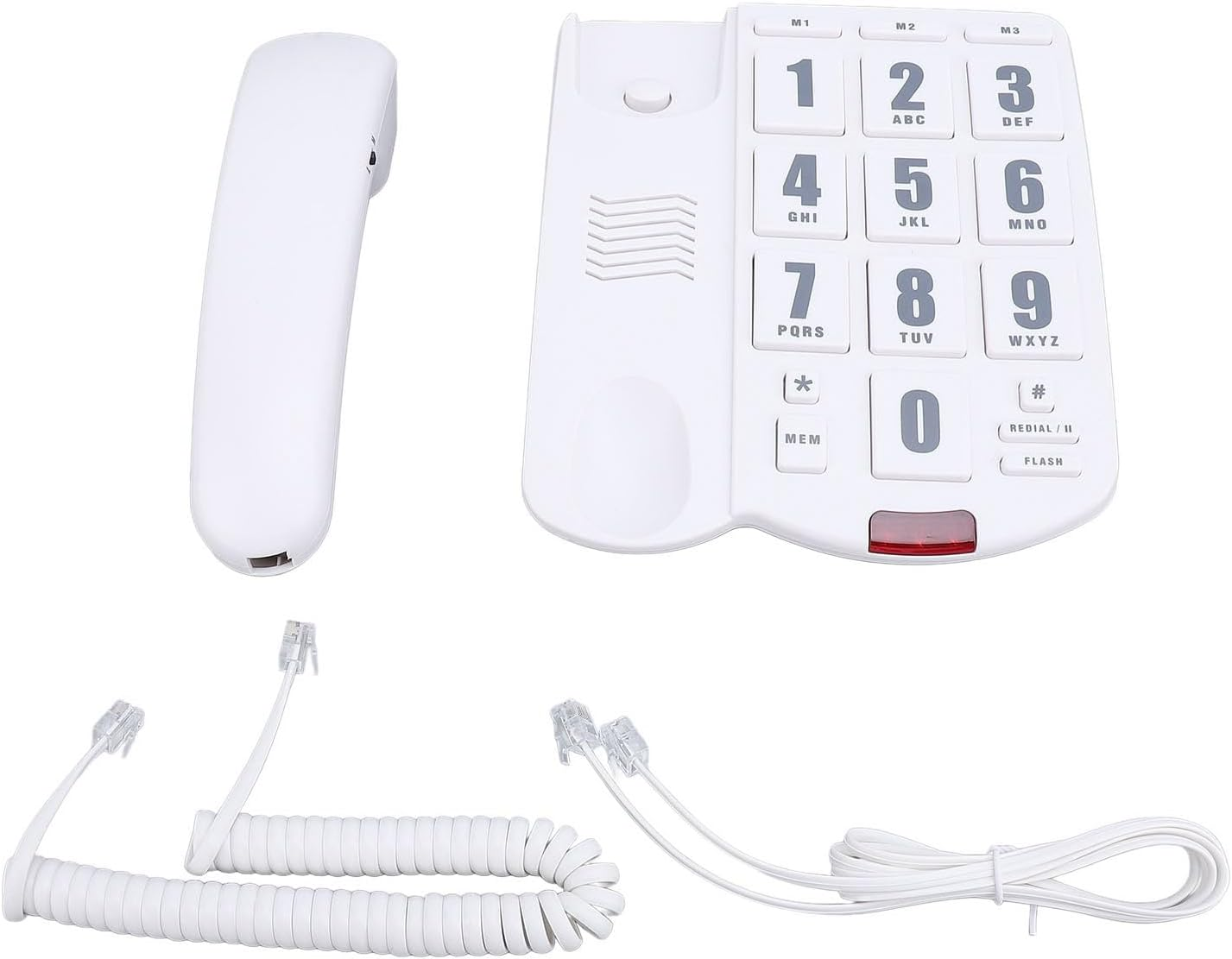 Corded Home Phone, Corded Phone with Speakerphone, Big Button Phone for Seniors, Volume Adjustable Corded Landline Telephone for Home Office (White) image number 2