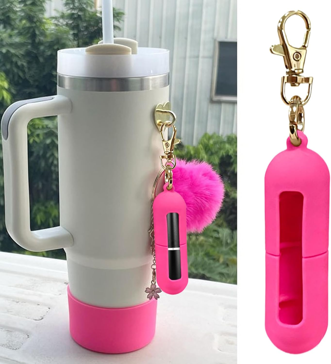 Lipstick Holder Keychain, Portable Silicone Pocket, Lipstick Holder, for Wallet Gym Workplace Outdoor Activities Daily Commute Travel Purse