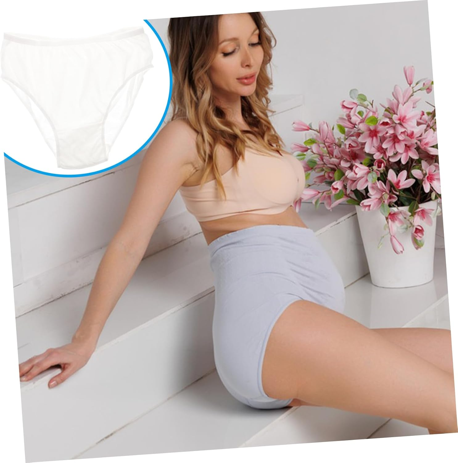 4Pcs Maternity Cotton Underwear Disposable Postpartum Confinement Pants for Pregnant Women Cotton Underwear Women image number 3