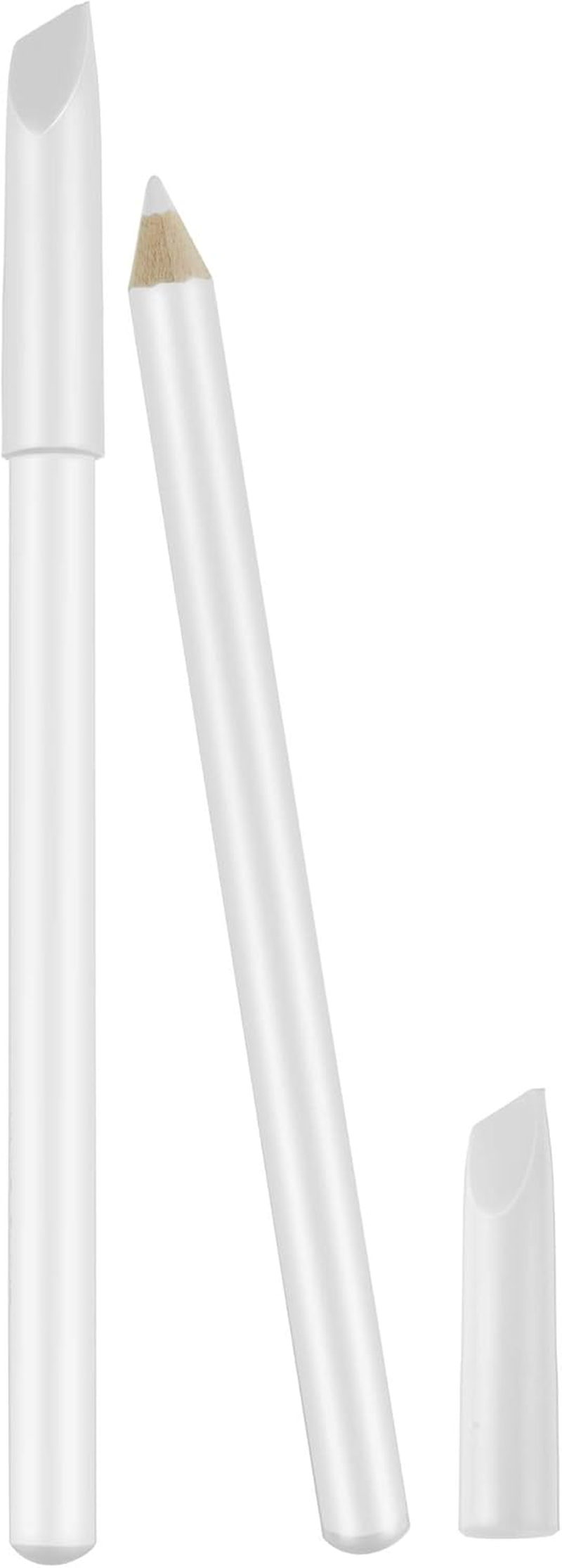 Maitys 10 Pieces White Nail Pencil 2-In-1 Whitening French Manicure Pencil under Nail with Cuticle Pusher for Manicure Supplies Art DIY Tool