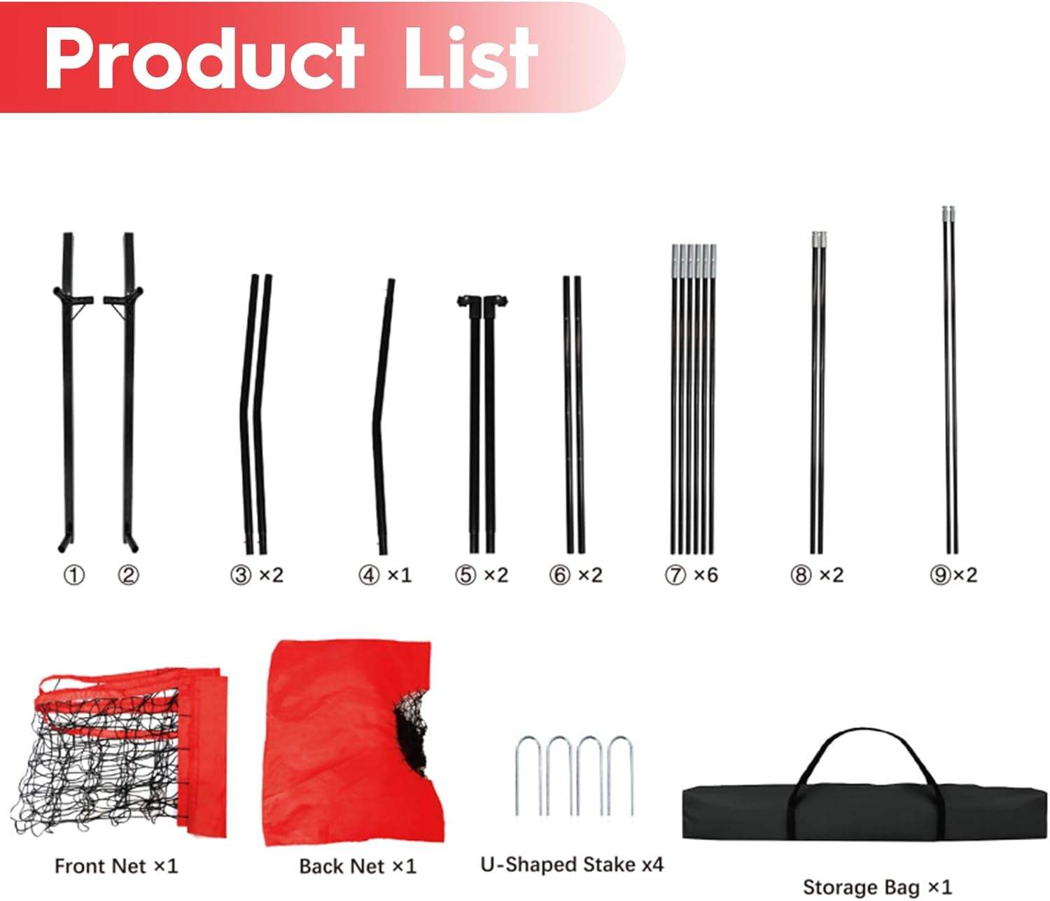 KAIGITE Volleyball Training Net System, Adjustable Portable Volleyball Practice Equipment Net for Hitting and Serving Trainer with Carry Bag, Easy Assembly for Indoor and Outdoor Use