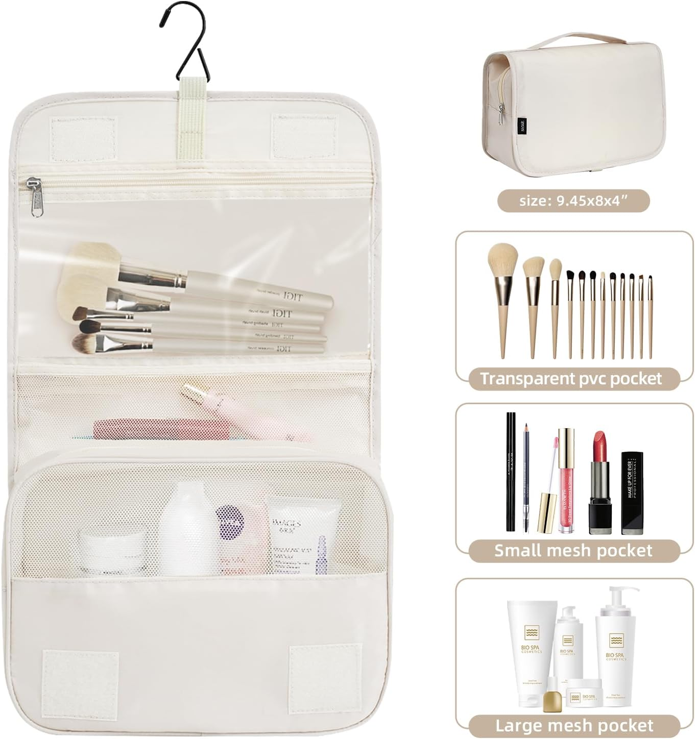 BAGAIL 10 Set Packing Cubes Various Sizes Packing Organizer for Travel Accessories Luggage Carry on Suitcase-Cream - Dusty Blue image number 2