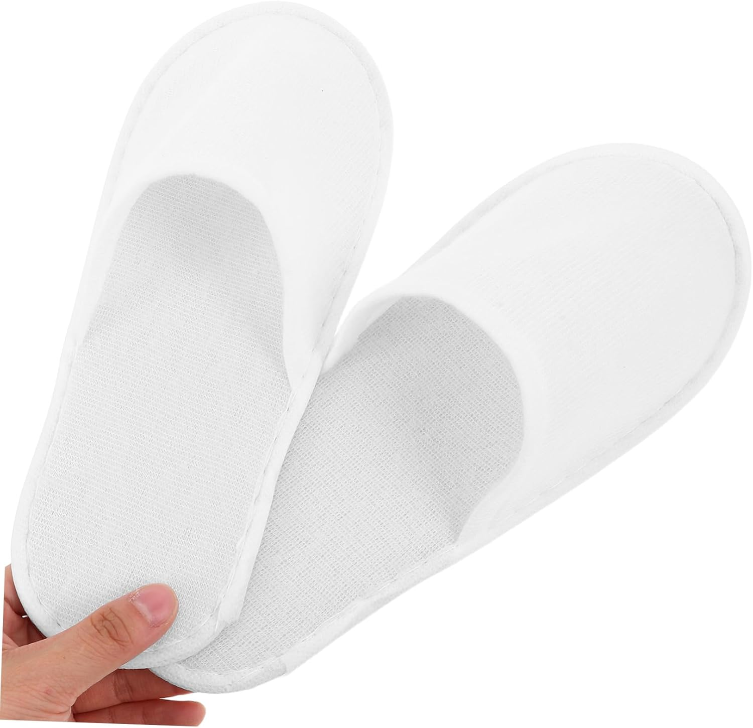 Minkissy 28Pairs Disposable Hotel Slippers White Reusable House Shoes for Guests Skid Design for Travel Home and Spa Use Lightweight Portable image number 2