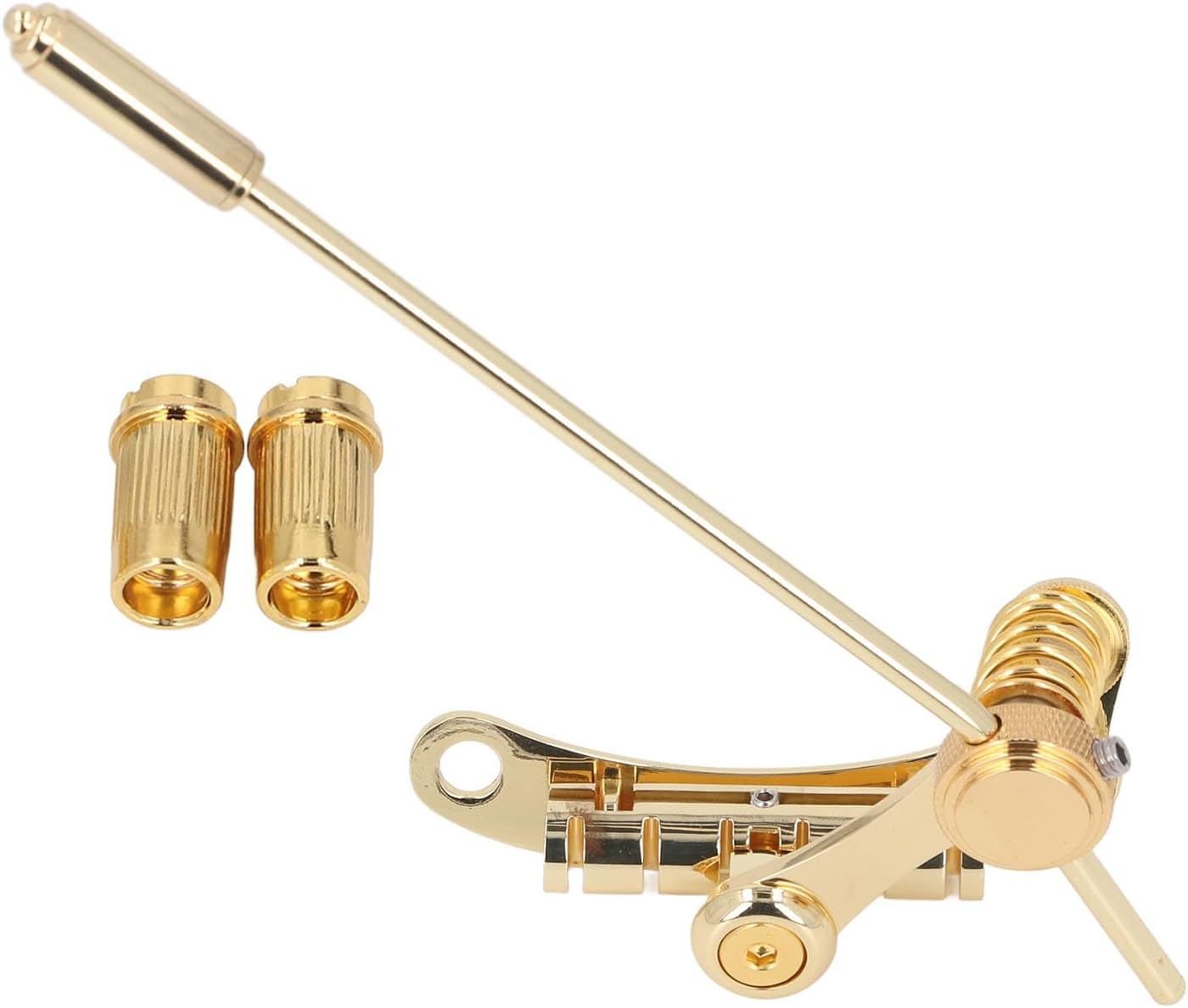 Guitar Tailpiece Tremolo, Flat Top Body Tremolo Unit Vibrato Bridge, Gold Aluminum Alloy Bar Guitar Tremolo Replacement for SG LP Style Flat Top Electric Guitar Parts
