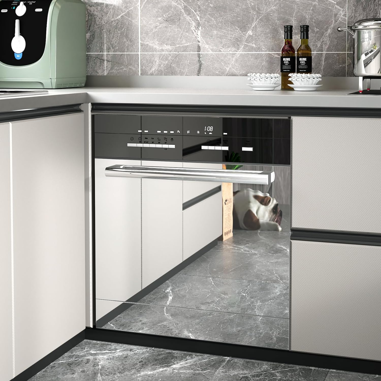 WESTICK Mirror Sticker for Walls Self Adhesive Mirror Contact Paper Peel and Stick Vinyl Mirror Wallpaper Stickers for DIY Home Decor Bedroom Door Cabinets Craft Countertops Dresser 15.75" X 80" image number 3