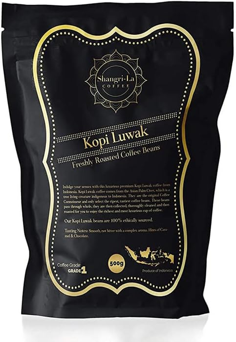 Shangri-La Coffee - Wild Kopi Luwak Coffee Whole Beans - Ethically Sourced - 250 Grams (Other Weights & Bean Types Available) - Produce of Indonesia image number 2