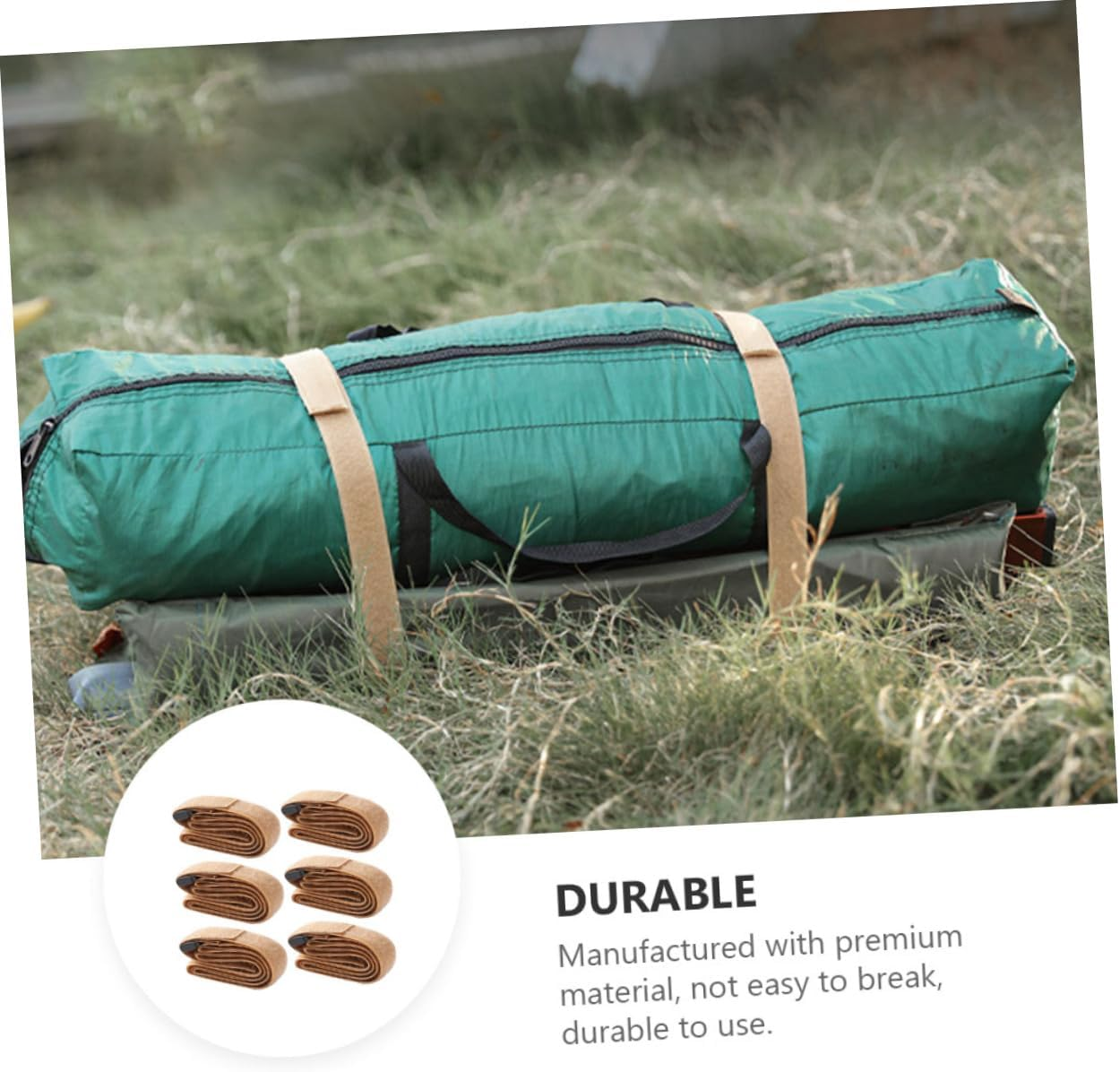 WHAMVOX 6Pcs Outdoor Cargo Binding Belts Adjustable Luggage Straps Hook and Loop Fasteners for Camping and Travel Heavy-Duty Fixing Straps for Backpacks and Gear Random Color image number 5