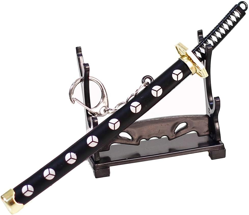 Mini Katana Mini Sword with Plastic Stand Samurai Sword Metal Weapon Model Toy Katana Anime Swords Keychain