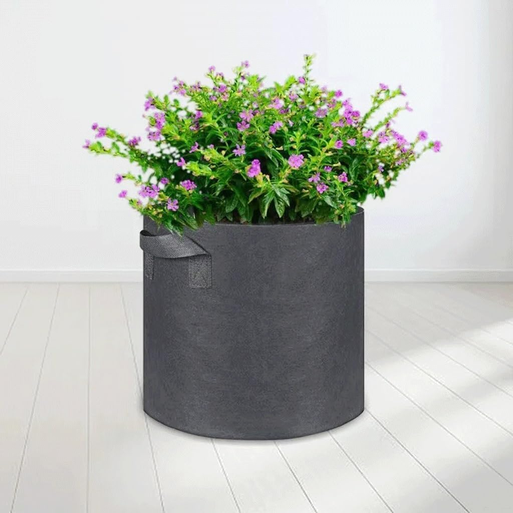 Grow Bags Felt Strong Plant Bag, for Gardening Fabric Grow Pot Vegetable Growing Planter Garden Flower Pots Garden Supplies (Color : Black, Size : 3Gallons 25X22Cm) image number 1