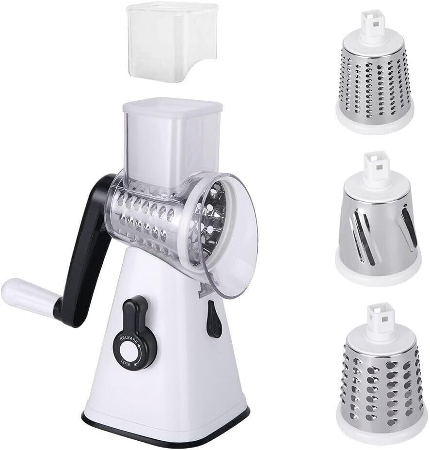 Youngly Food Manual Rotary Grater Chopper Kitchen Vegetable Fruit Slicer Cutter Shredder image number 5