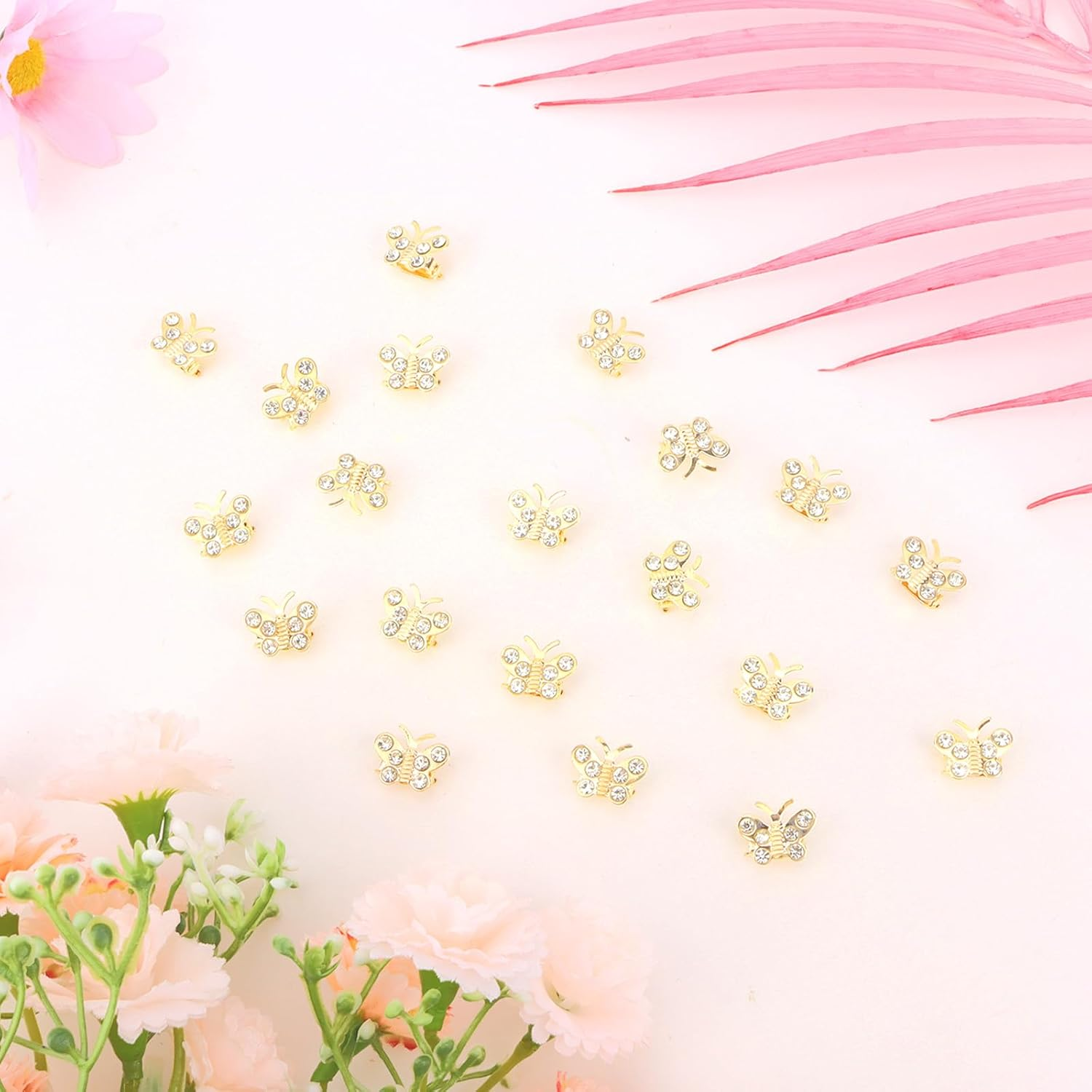 Bumlofa Glitter Butterfly Hair Clips: 20 Small Hair Clips for Girls Hair Clips - Ideal for Braids, Hairstyle Decor & Party, Elegant Hair Accessories with Rhinestones image number 3