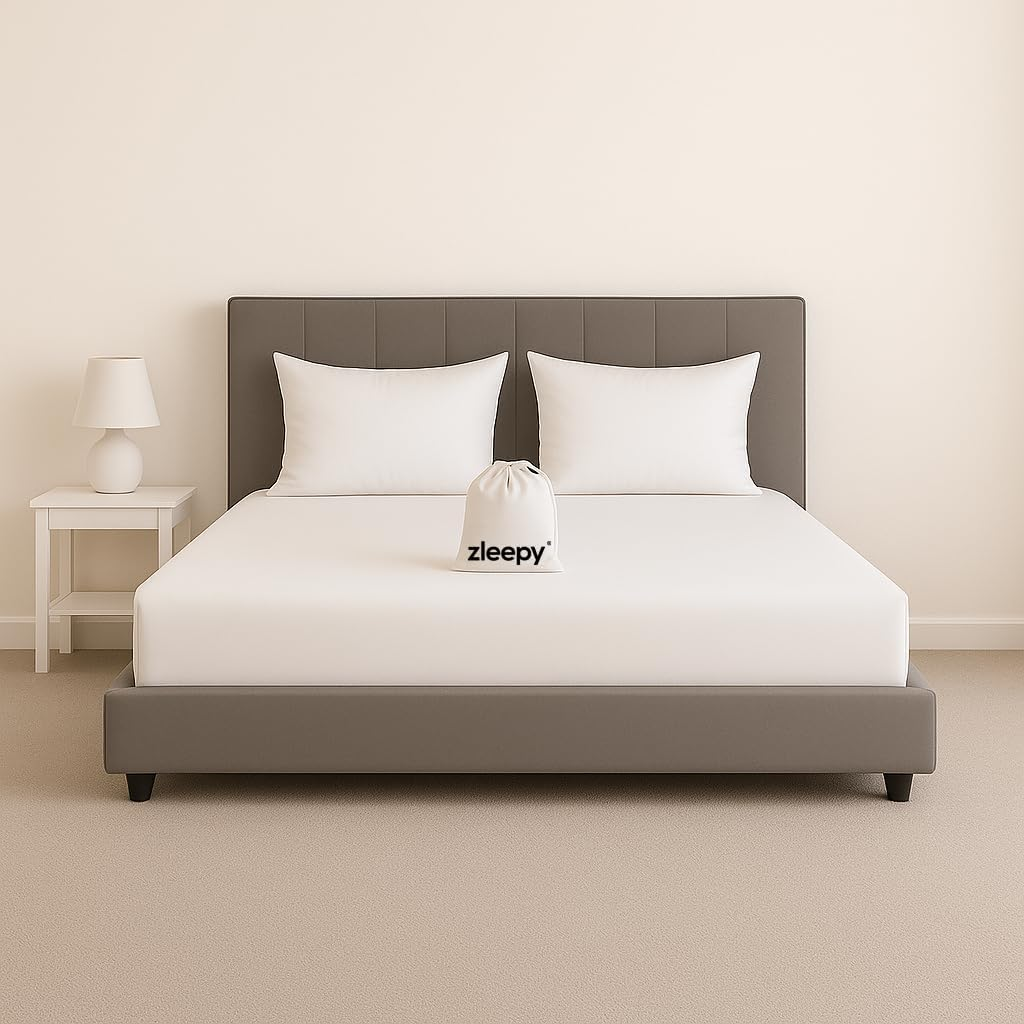 ZLEEPY&reg; Organic Bamboo Fitted Bedsheet | 100% Bamboo Lyocell | 40Cm Deep Fitted | Softer after Every Wash | Cooling Bed Sheet for Night Sweats | Crave Your Bed | Soft & Smooth | AUS Mega Queen Sheet image number 1