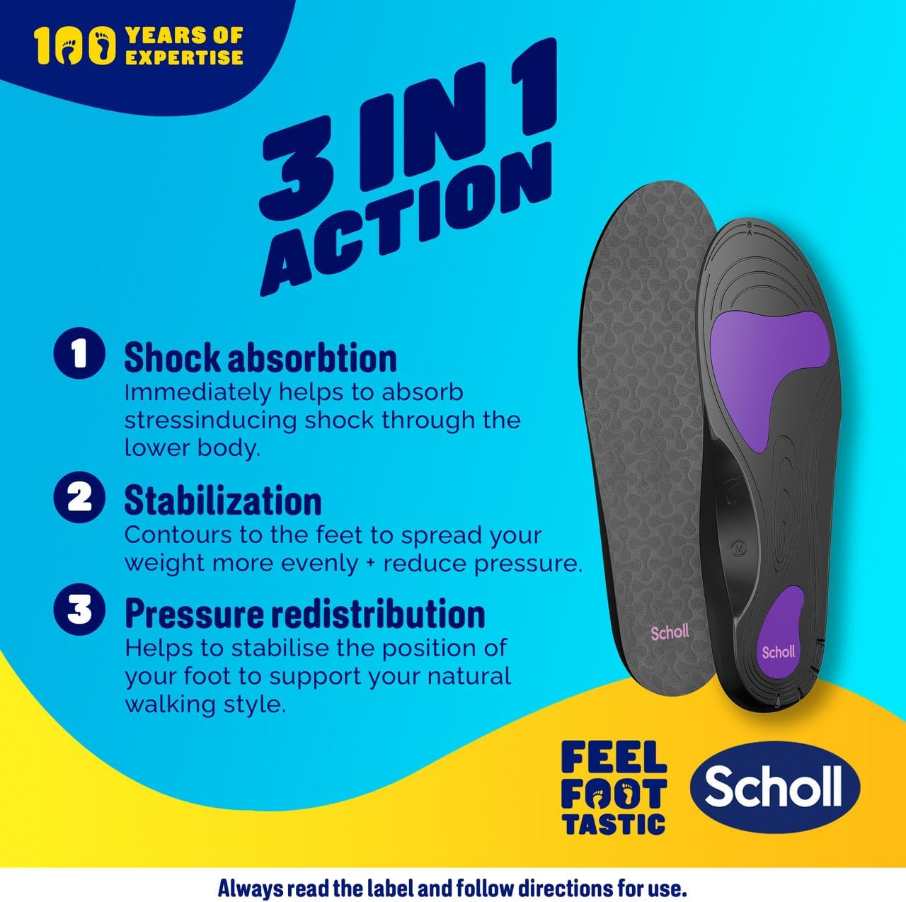 Scholl In-Balance Pain Relief Plantar Fasciitis Orthotic Insole Medium image number 5