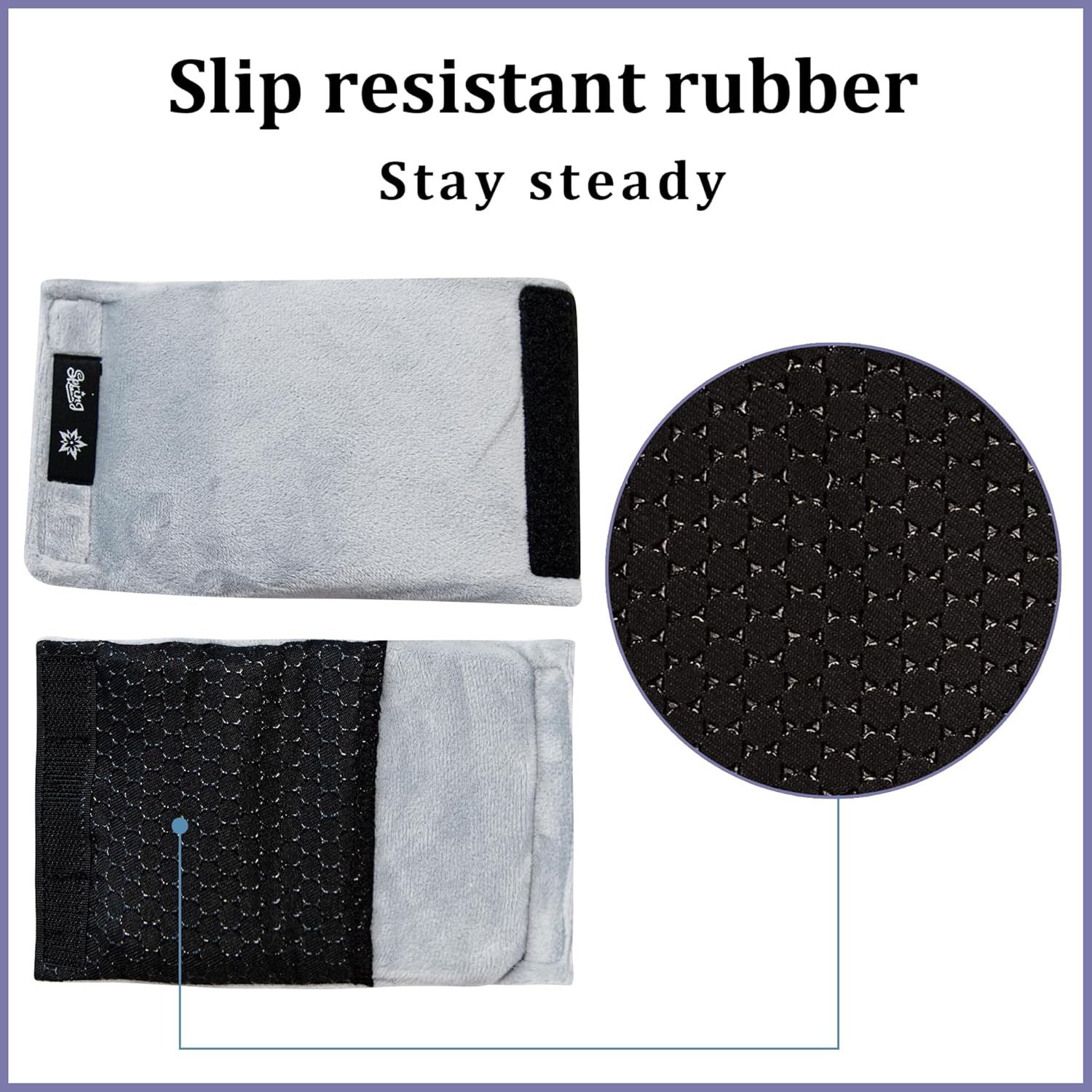 Spring Seaon Velvet Crutch Pads Underarm Padded Cushion Covers Non Slip Crutch Accessories (Gray) - Gray image number 4