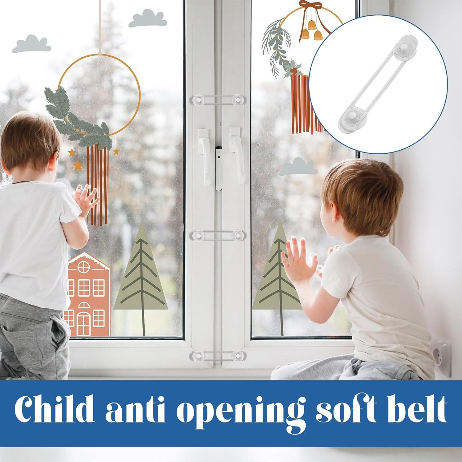 Child Safety Locks, 10Pcs Baby Proofing, 16.5Cm Baby Locks, Baby Proofing Latches to Drawer Door Fridge, Multi Use Baby Cabinet Latches, Easy to Install, No Drilling with 3M Adhesive Pads