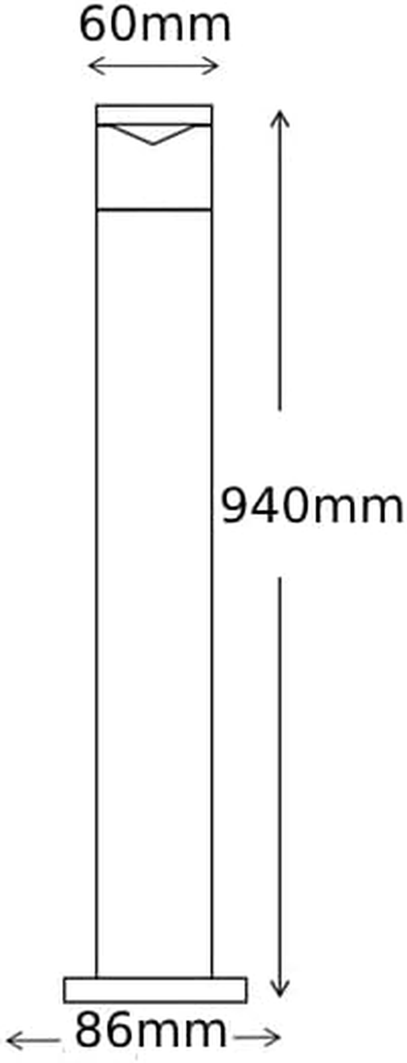Crown 940Mm Stainless Steel 316 round Bollard Light - Perspex Reflector - 240V image number 1