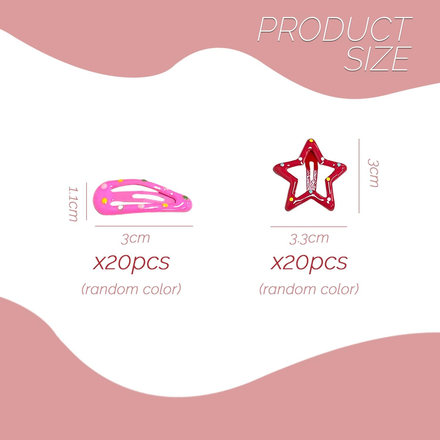 40 Broken Hair Pins, Various Types of Coloured Hair Pins, Practical and Versatile Hair Accessory Accessories, Suitable for Fixing Bangs and Broken Hair on the Sides image number 2