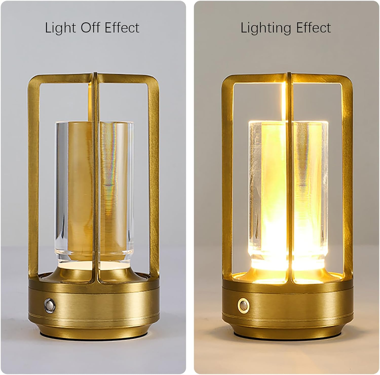 Shenzhi Tech LED Table Lamp, USB Rechargeable Desk Lamp, Touch Controlled Dimmable Indoor Night Light for Home Decor Bedside Room Hotel Office Cafe (Golden) image number 1