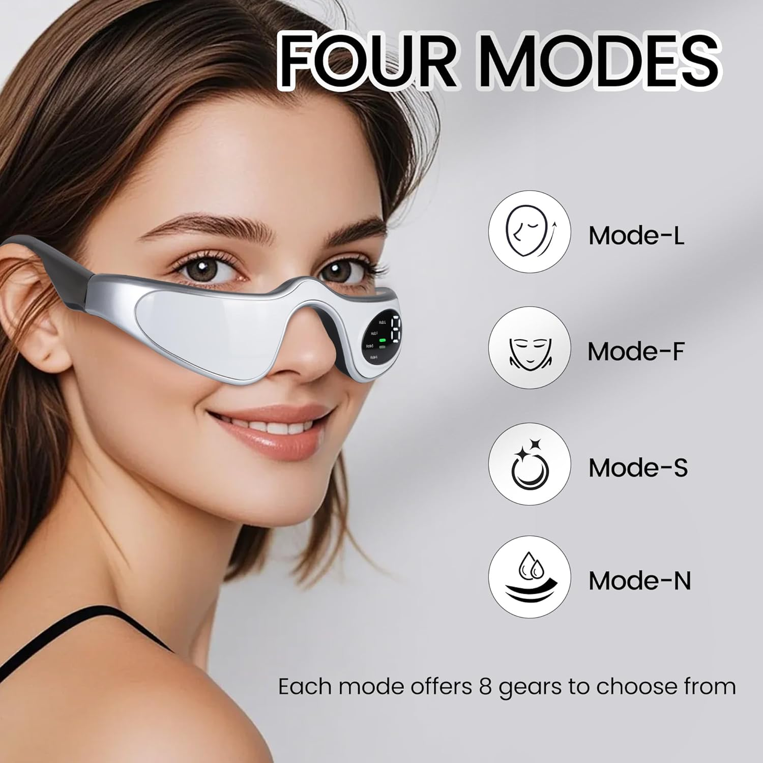 Under-Eye Red Light Therapy Device, Glasses for Dark Circles, Eye Bags, and Wrinkles image number 4