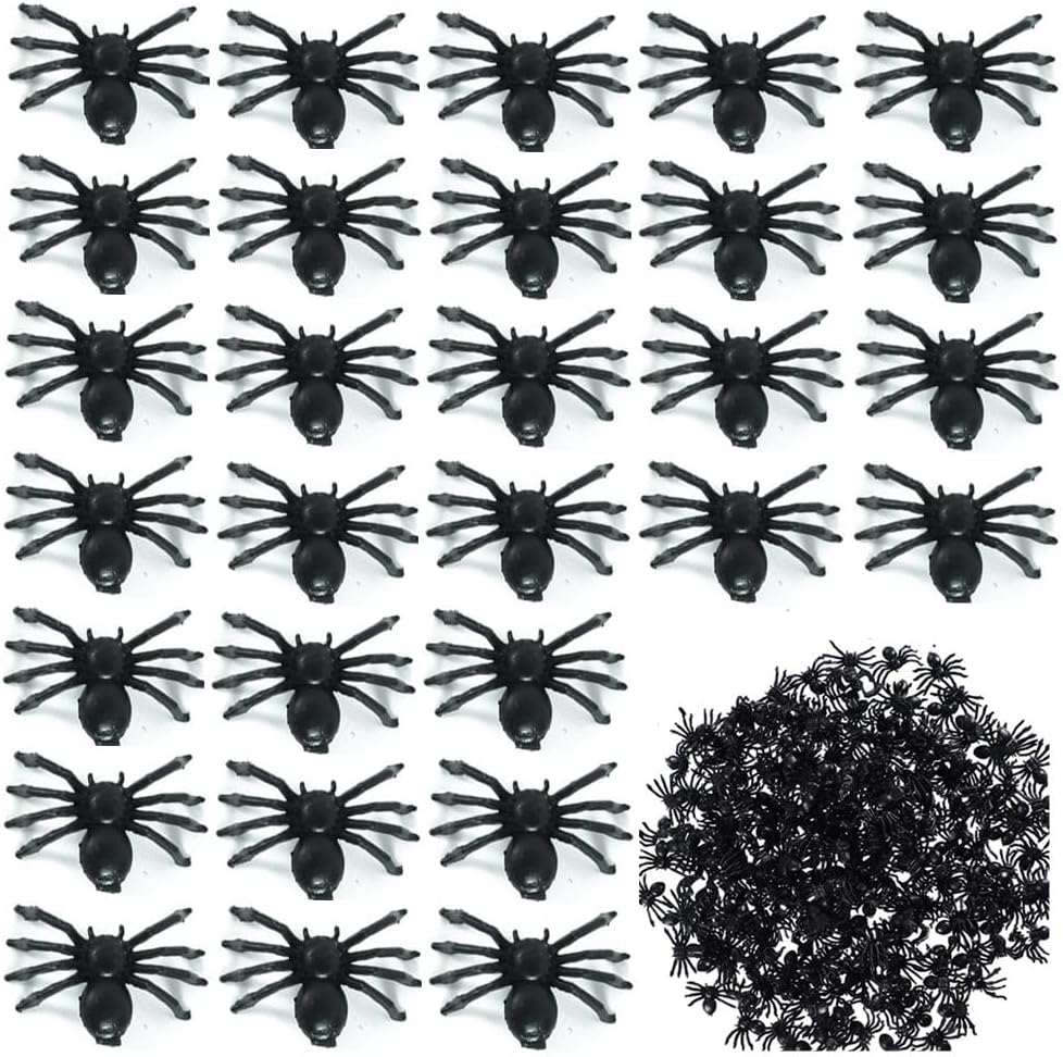 100 Pcs Realistic Spider Halloween Decoration, Halloween Spiders, Plastic Mini Spider Black Realistic Scary Spider Prank Halloween Haunted House Decorations for Halloween Parties Fool'S Day image number 1