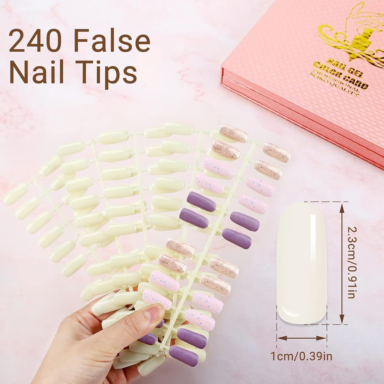 Gupcaqosjw Nail Color Display Book | Gel Polish Color Book,Showing Professional 216 Colors Portable Chart for Salon Practice Storage Women Girls Art Styling Stations image number 4