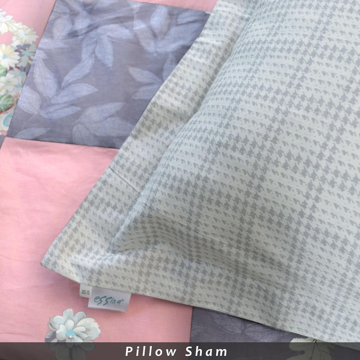 Essina King Quilt Cover Set 3Pc Patchwork Collection,100% Cotton 620 Thread Count, Patchwork Duvet Cover, Maridian image number 4