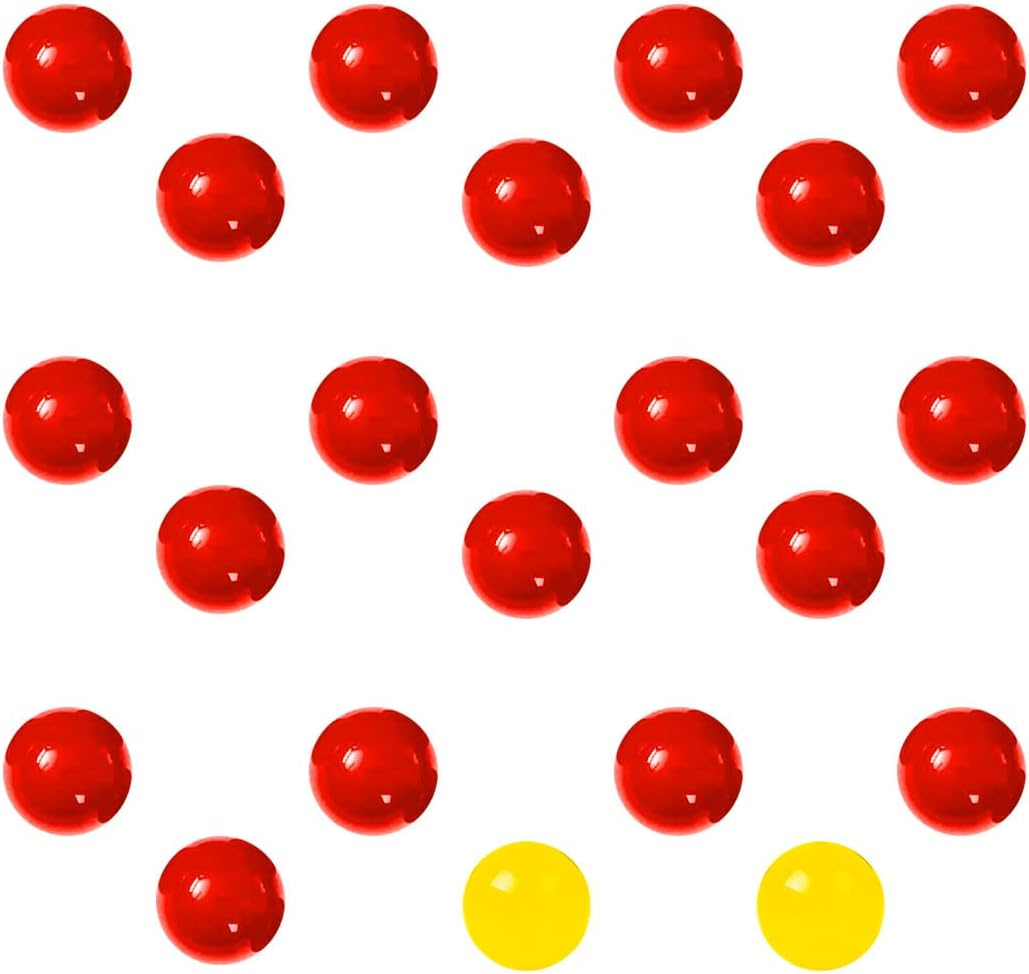 Jagowa 21 Pcs Game Replacement Balls Plastic Marble Game Ball Compatible with Hungry Hippos, 19 Red Balls and 2 Yellow Balls (21 Pcs)