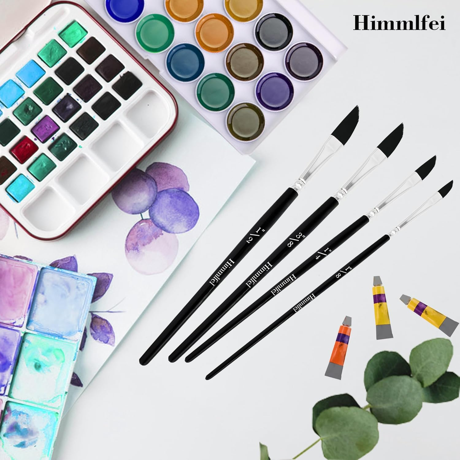 Dagger Brush Set, 4 PCS Sword Striper Brushes for Artists and Beginners, Watercolour, Acrylic, Oil, Size 1/8, 1/4, 3/8, 1/2 Inch image number 6