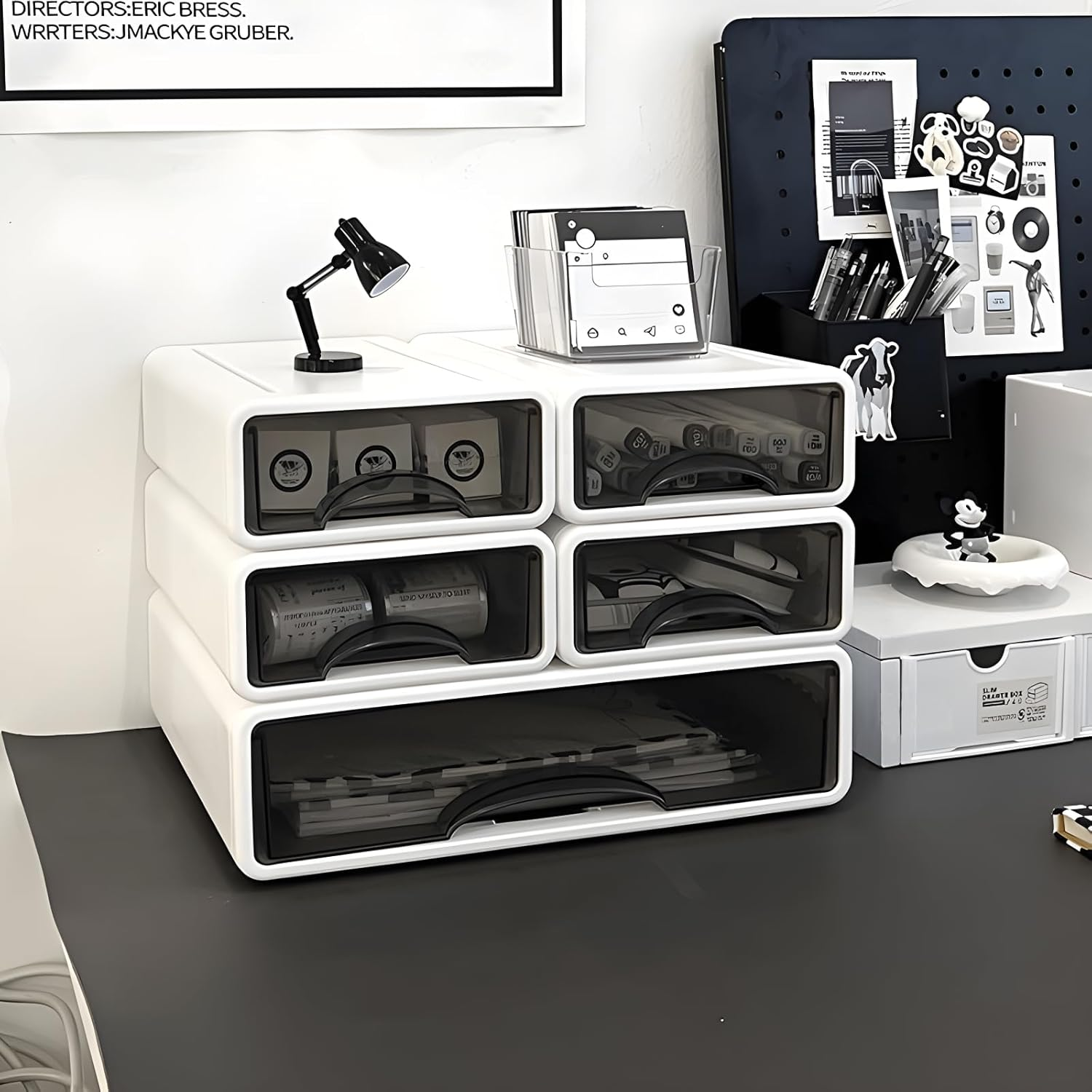 Stackable Storage Drawer Bins, Small Drawer-Type Desk Organizer Boxes, Translucent Small Plastic Chest of Drawers, Plastic Stackable Drawers for Home, Office, Desktop (4) image number 4