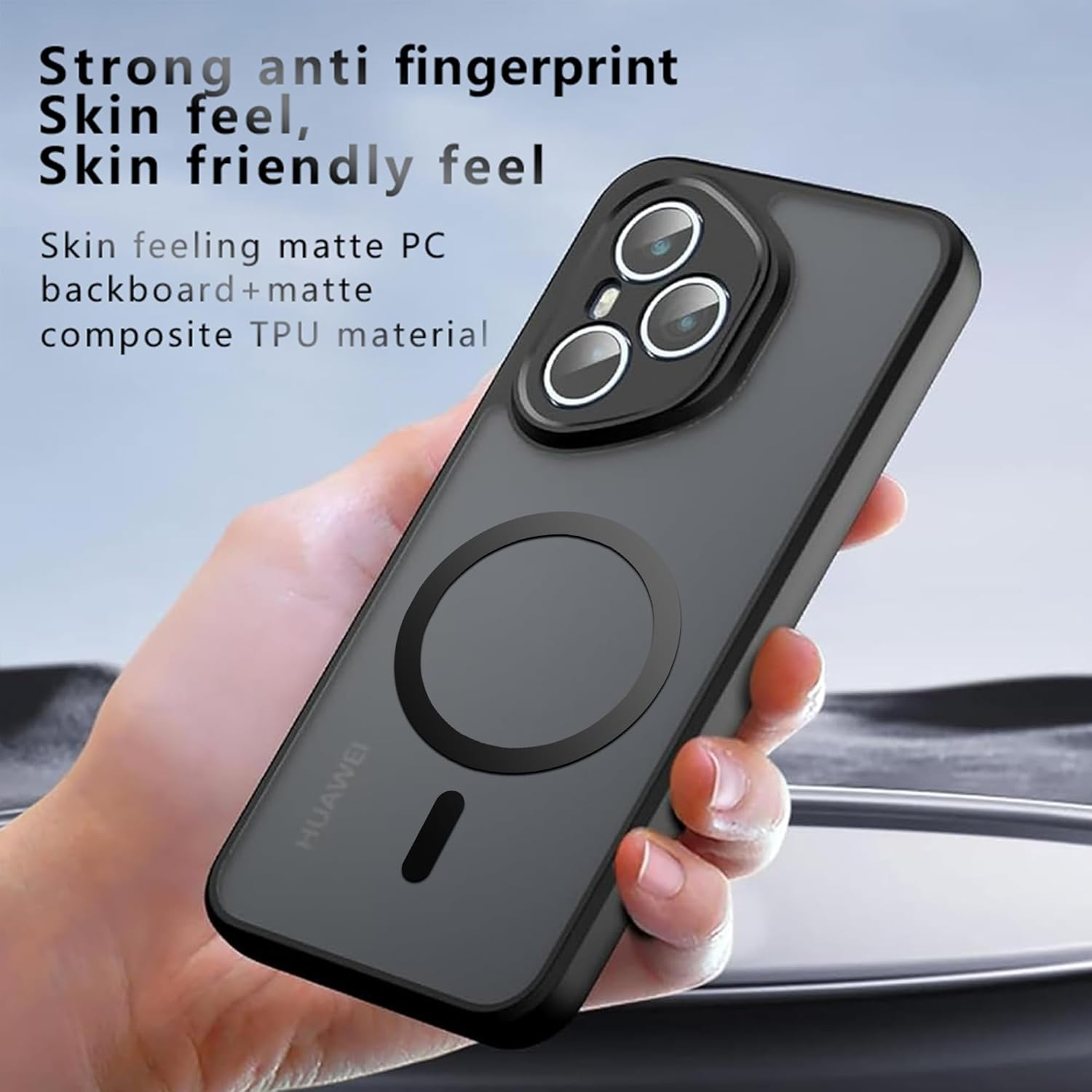 Effcotuo Magnetic Case for Honor 400 Pro 5G Case [Compatible with Magsafe] Full Camera Protection, Magnetic Mobile Phone Case Case, Shockproof Thin Translucent image number 5