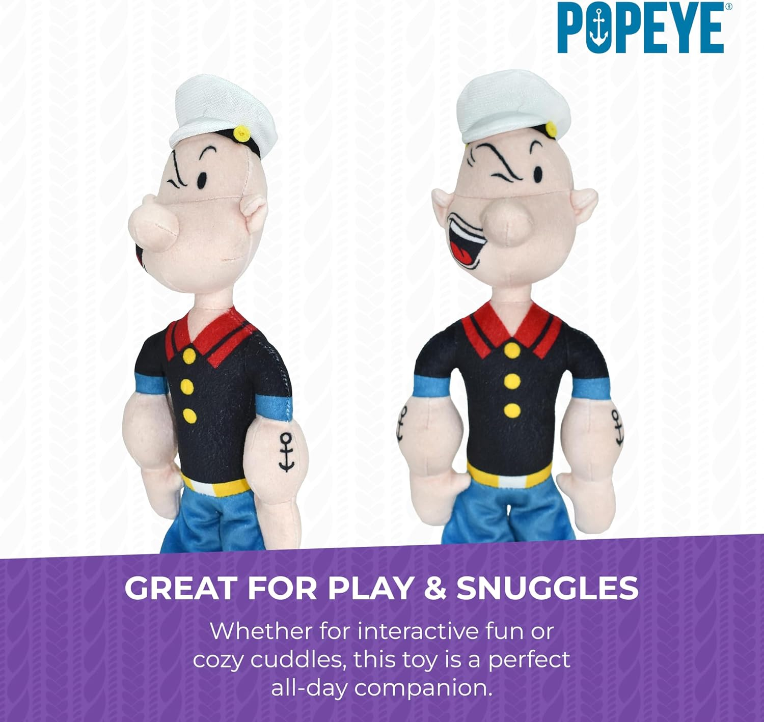 Multipet Popeye Dog Plush Toy - Toys for Dogs All Age - Extra Soft Plush Dog Toy - Stuffed Toy for Cuddling & Playing - Cute & Tough Pet Toy (11") image number 3