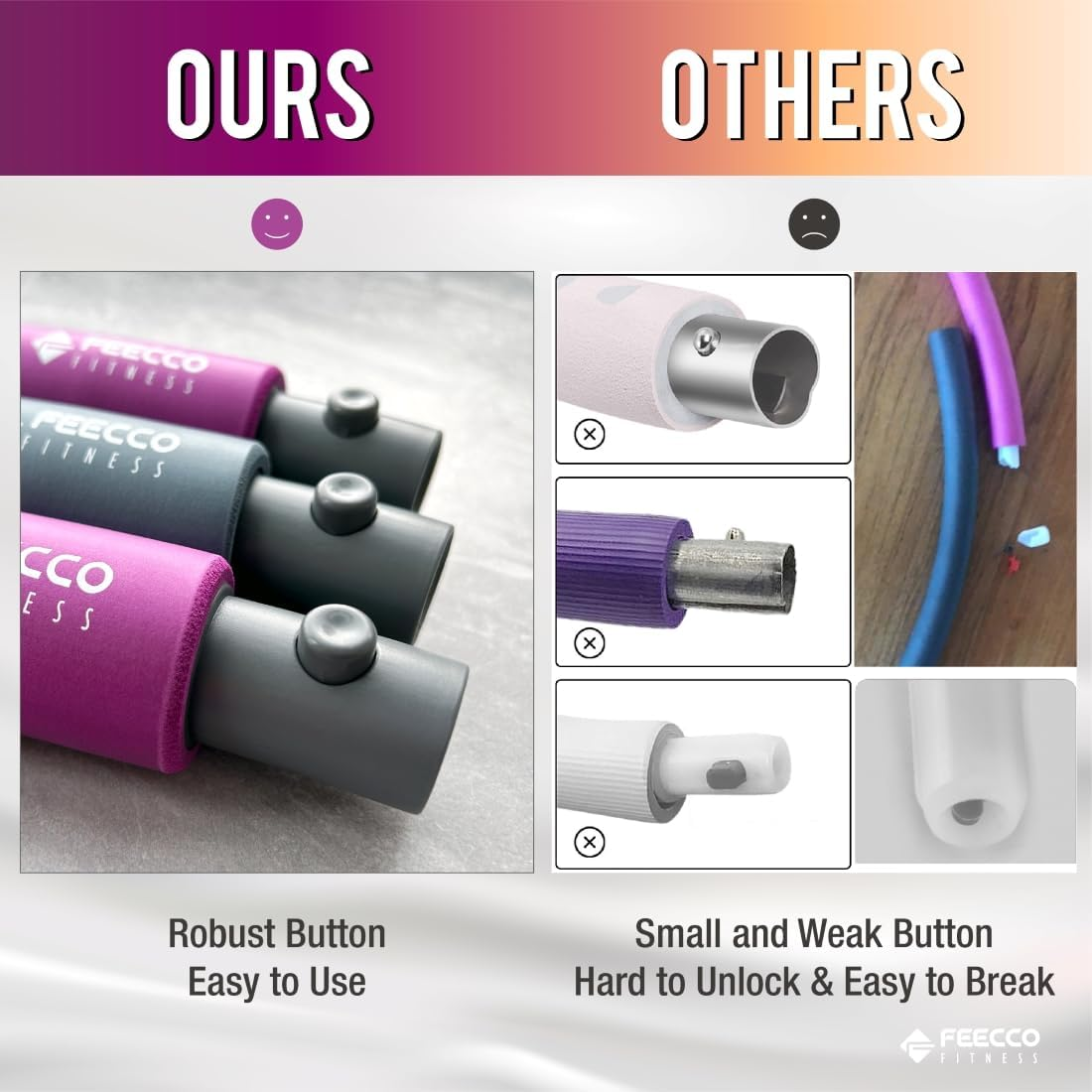 FEECCO Weighted Fitness Hoop, 8 Detachable Sections for Weight Loss image number 4