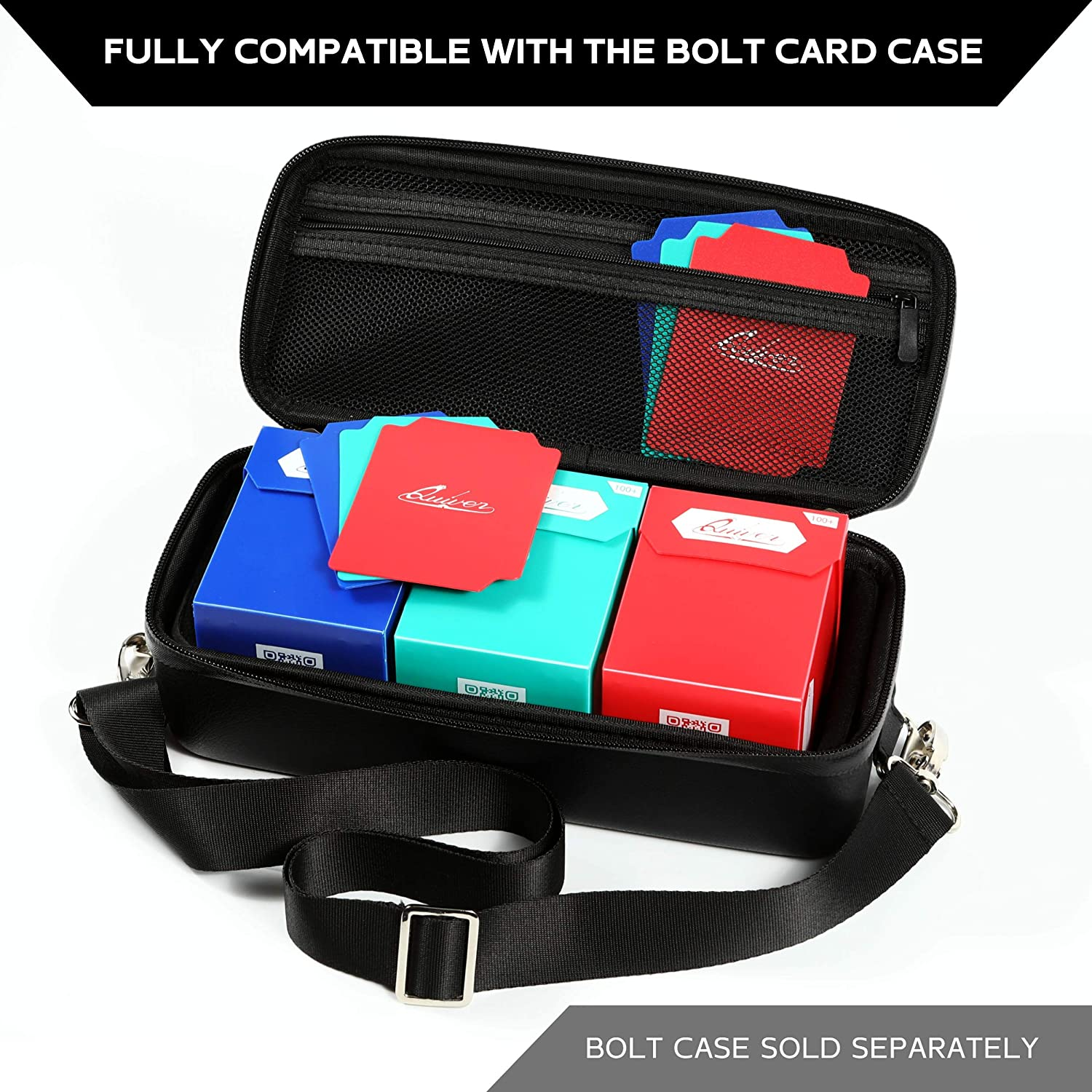 Quiver Time 100+ Standard Deck Blocks with 2 Dividers/Card Deck Box - Set of 5 MTG Deck Box - Compatible with Magic Commander & Other TCG Cards - (White, Black, Blue, Red & Green)