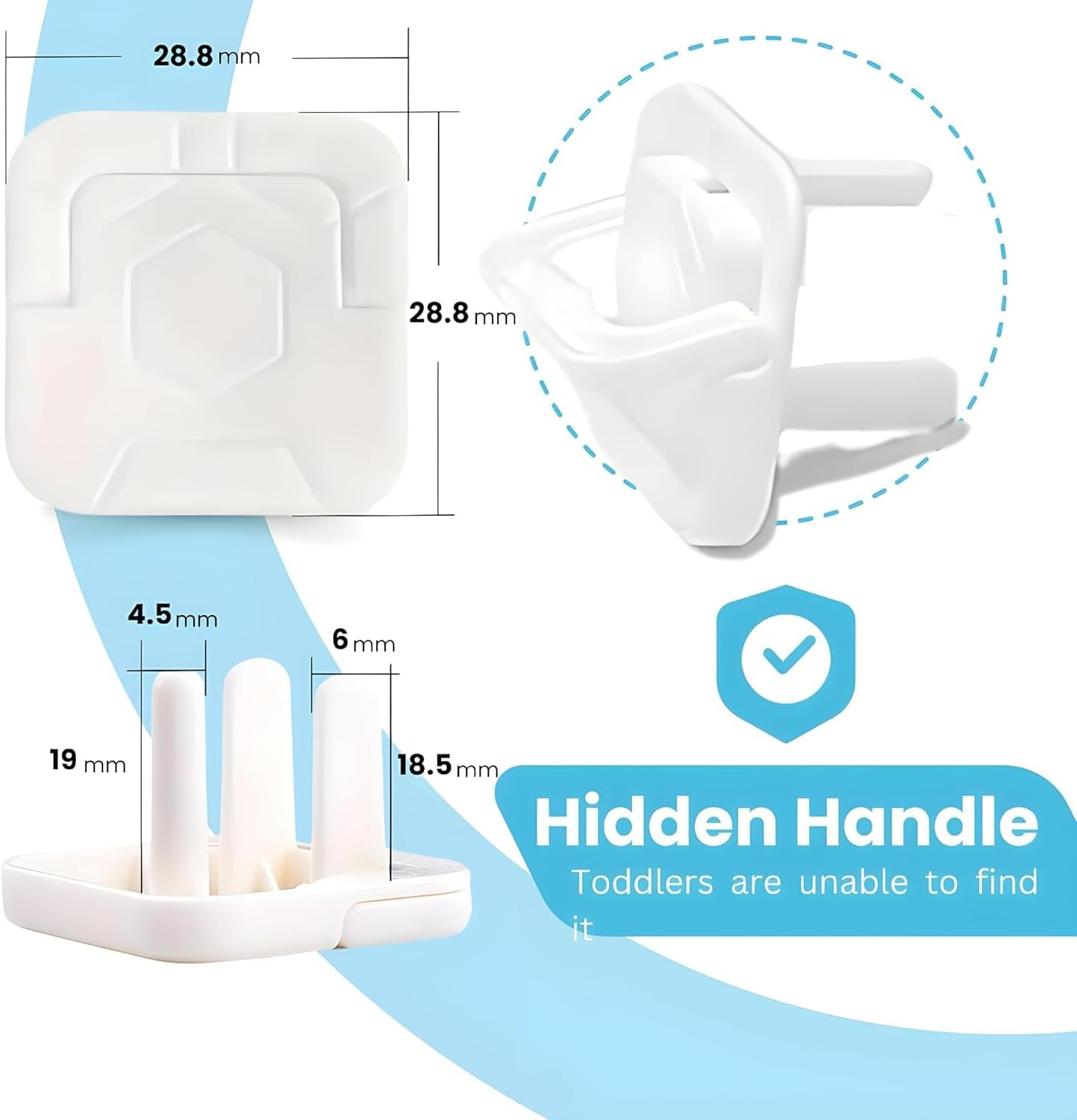 Outlet Covers Baby Proof with Pull Handle, Baby Proof Socket Covers, White Baby Proof Covers, 3 Prong Child Proof Outlet Cover (White, 10 Pack)