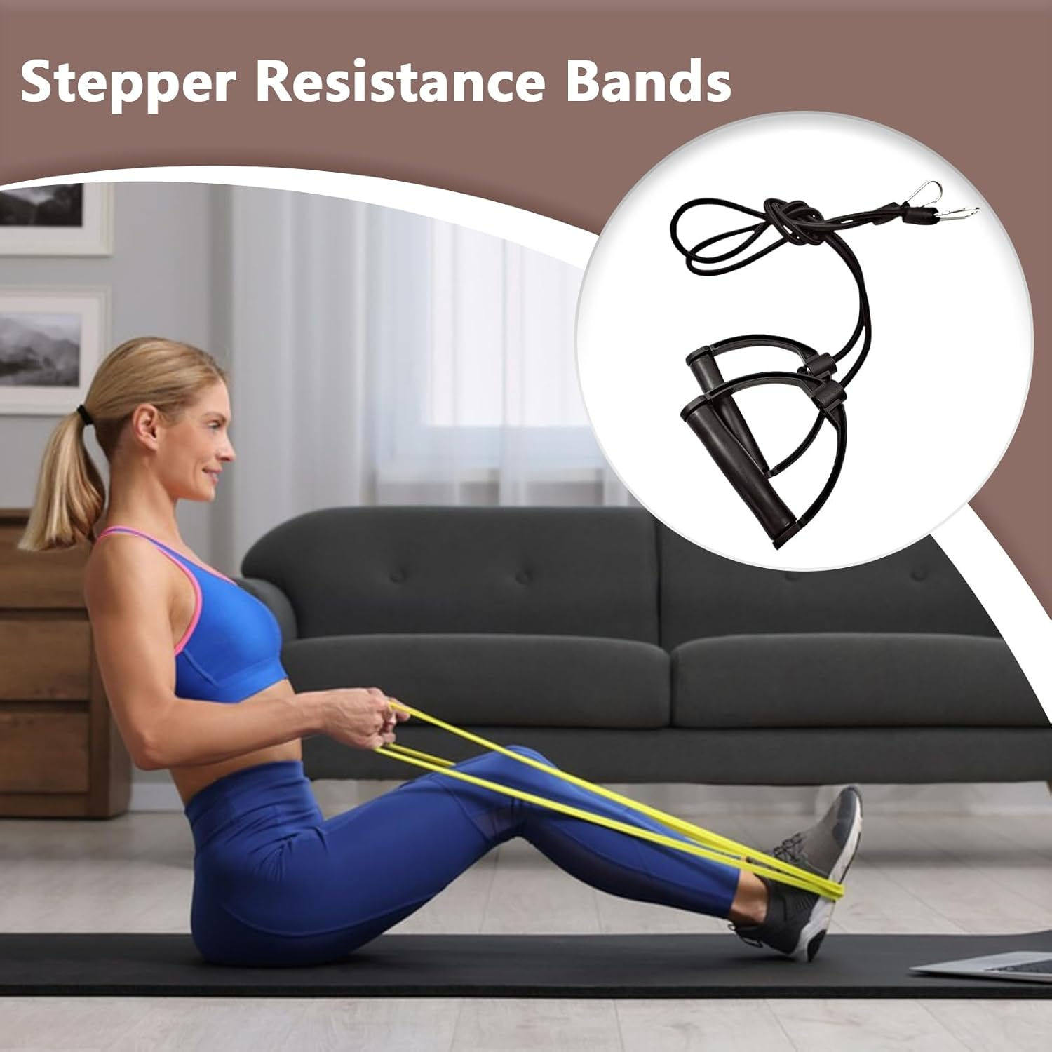 Resistance Plate Bands - Resistance Bands with Handle | Vibration Straps | Multifunctional Ergonomic Band Workout | Household Exercise Supplies | Exercise Supplies for Strength Muscle Training