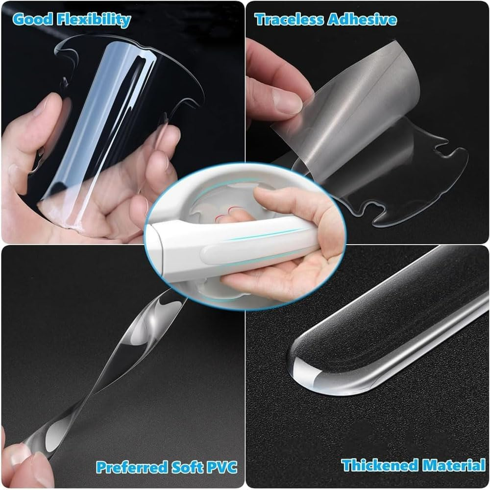 Universal 8PCS Car Door Handle Protector Stickers,Transparent anti Scratch Film for Most Vehicles, No Residue Invisible Paint Protection, Easy Install Door Bowl Cover Prevent Finger Marks image number 2