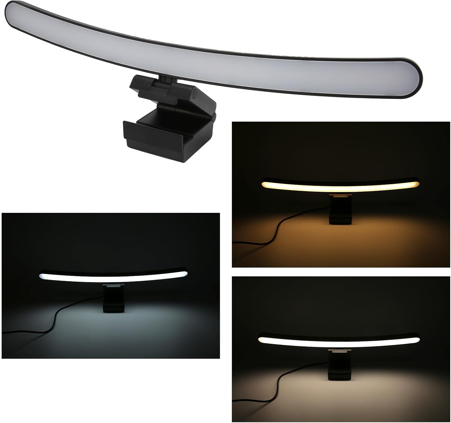 Curved Monitor Light Bar, LED Monitor Light with 3 Color Temperature Modes Stepless Dimming Type C Computer Desk Lamp Monitor Lamp image number 2