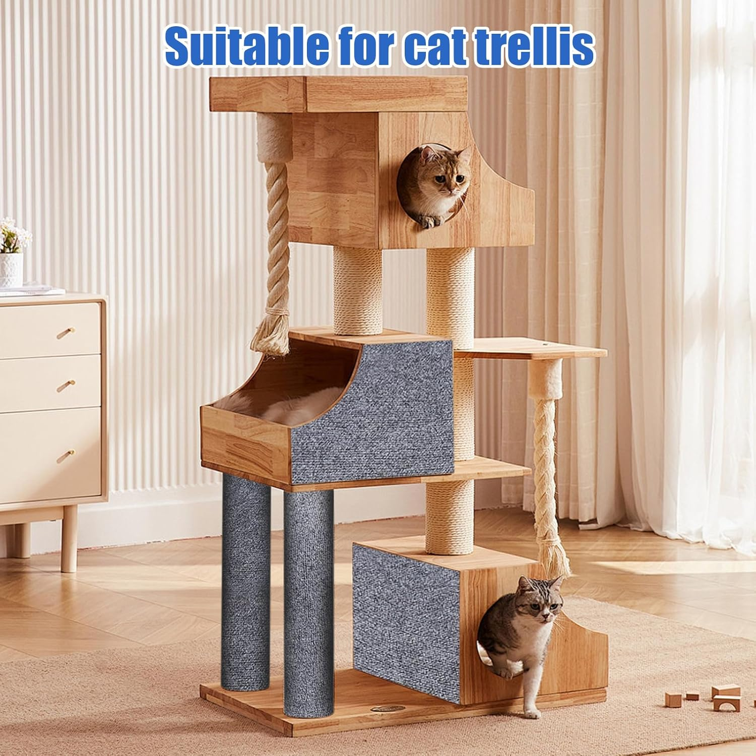 Cat Scratcher, Self-Adhesive Scratching Mat, Cat Scratching Mat, DIY Trimmable, Scratch Protection, Cat Scratching Mat for Protecting Carpets, Sofa, Furniture Protection, Grey, 30&times;100Cm image number 3