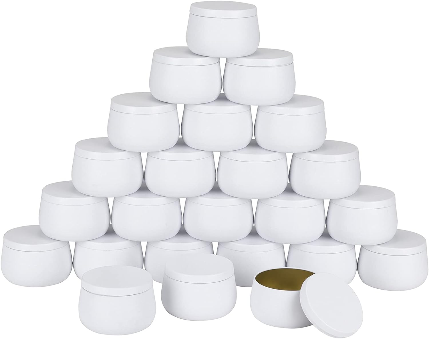 8Oz Candle Tins with Lids,White Candle Jars,Bulk Candle Tins for Making Candles,Candle Making Jars(24Pack, White) image number 4