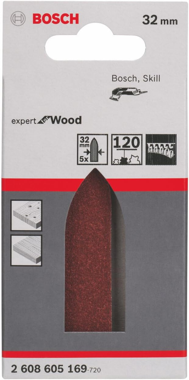 Bosch Professional 2608605169 Sanding Sheet, Pack of 5, Brown image number 2