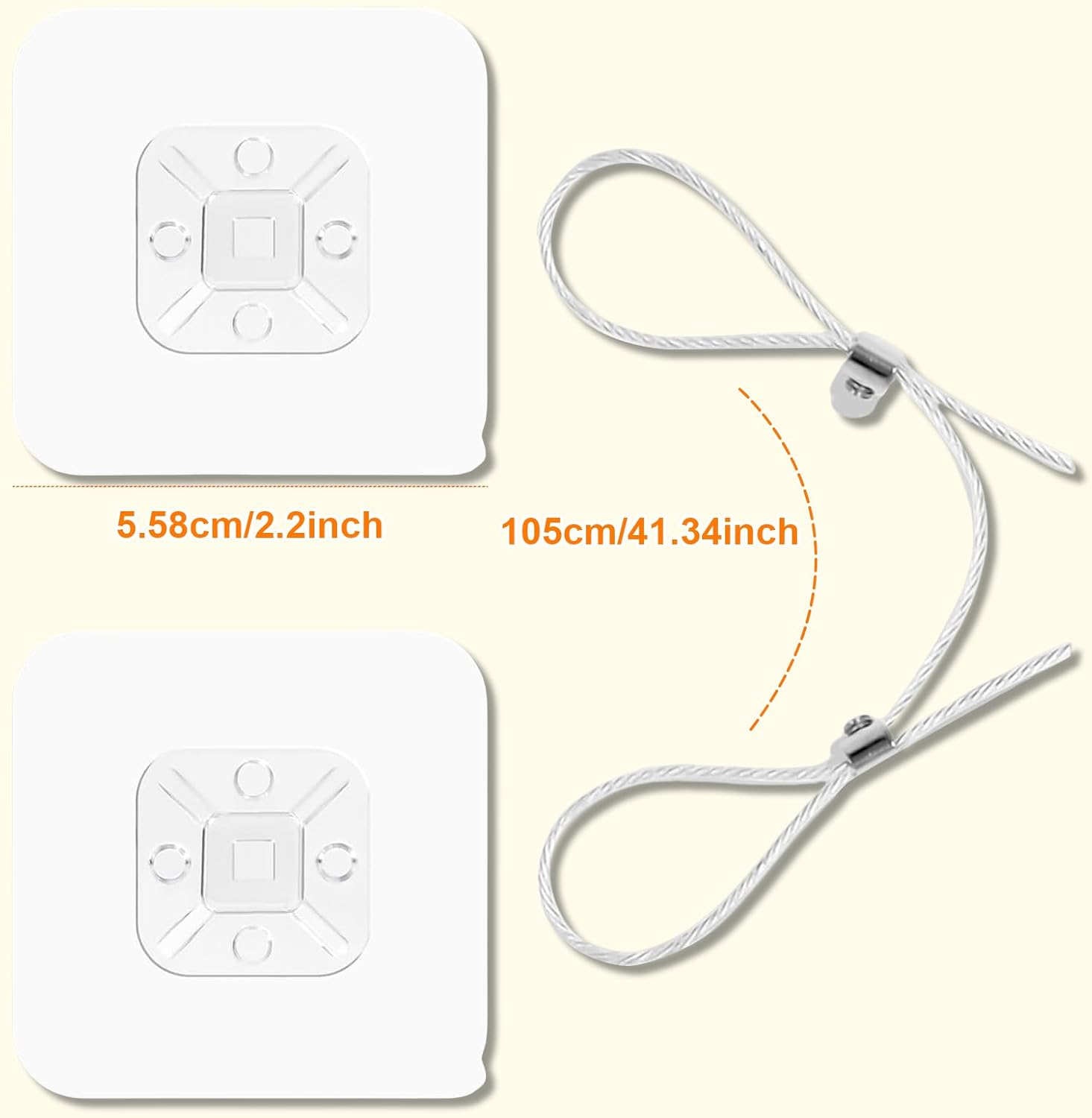 Adjustable 42" TV Safety Straps (2 Pack+4 Spare Adhesive Pad),No-Drill Adhesive Anti-Tip Furniture Anchors Kit for Baby Proofing,Secure Flat Screens Fix to Wall,Cabinet,Dresser,Stand or Desk image number 2