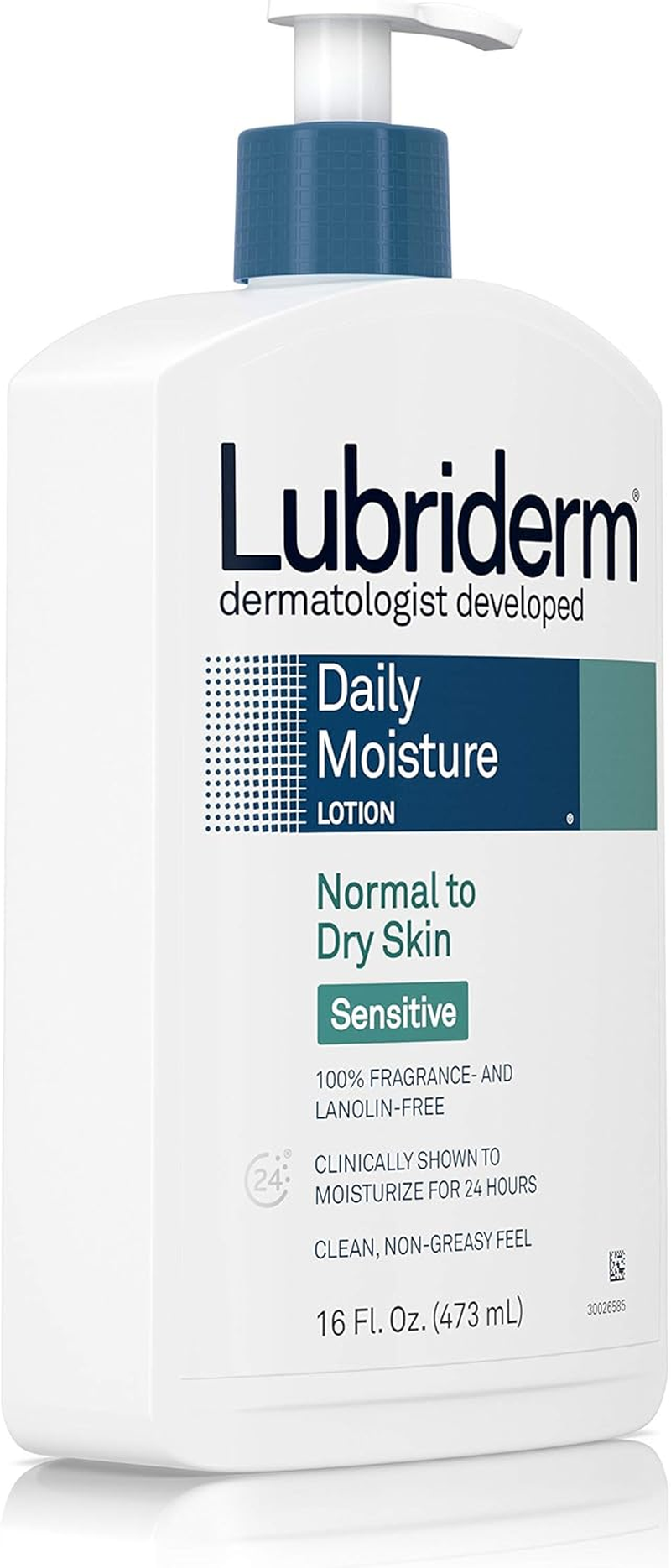 Lubriderm Daily Moisture Lotion Normal to Dry Skin Sensitive Unisex, 16 Ounce image number 1