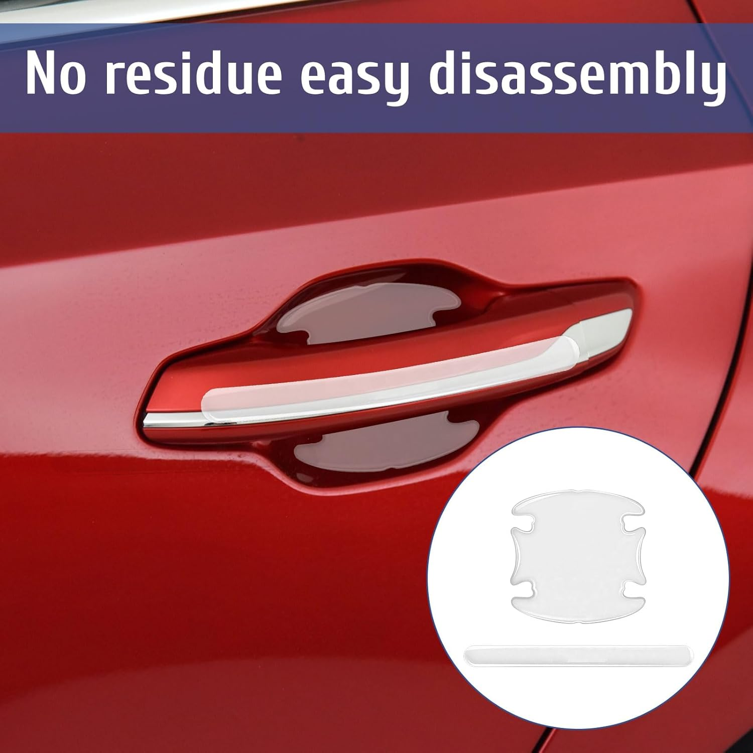 8 Pcs Car Door Handle Protector, Invisible Car Door Edge Protector, Film Waterproof Scratch Resistant Stickers, Auto Paint Protection for Dents & Daily Wear, Compatible with Nearly All Models image number 1