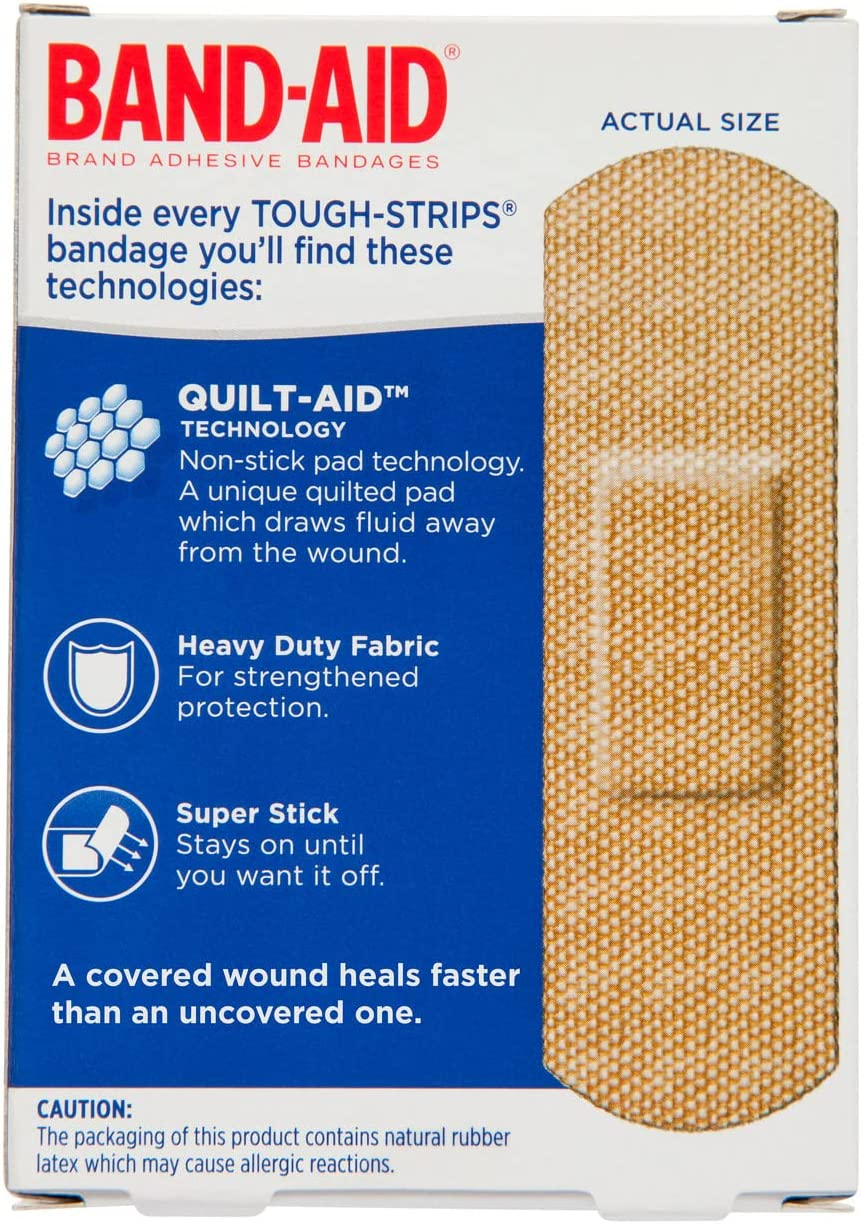 Band-Aid Waterproof Tough Strips 80 Pack |Non-Stick Pad Technology| Strengthened Protection| Super Stick image number 2