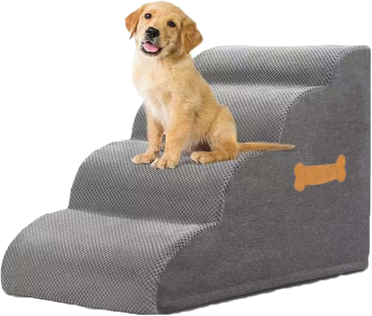 4 Tiers Dog Ramp and Stairs for Beds or Couches - Non - Slip Sturdy Pet Steps,Dog Stairs and Ramp for Small & Large Dogs to Get on High Bed & Outdoor Steps image number 1