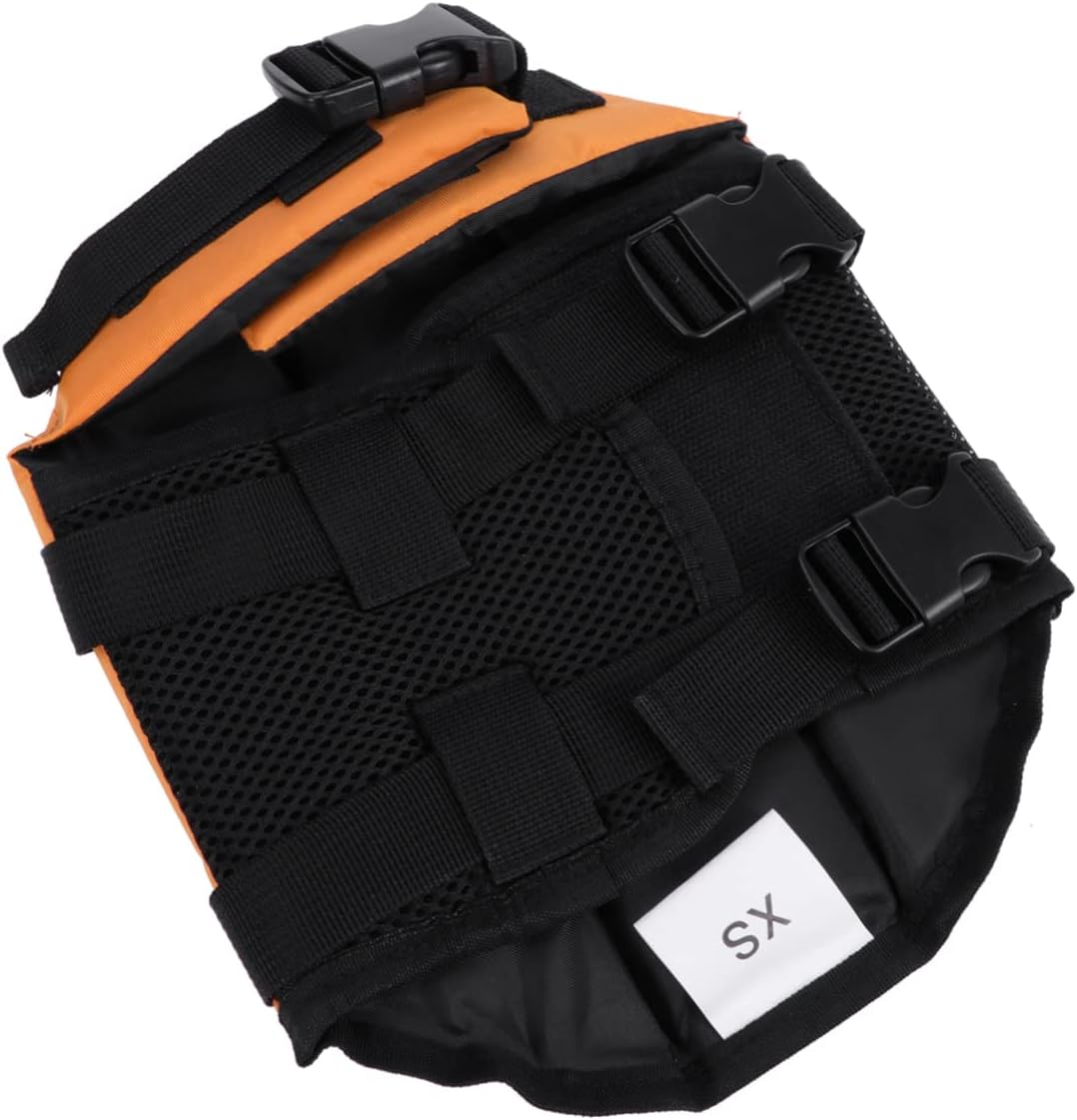 BESPORTBLE Pet Life Jacket Buoyancy Preserver Ripstop Fabric Xs Orange with Rescue Handle Lightweight Swimming Vest for Small Dogs Safety Float Gear