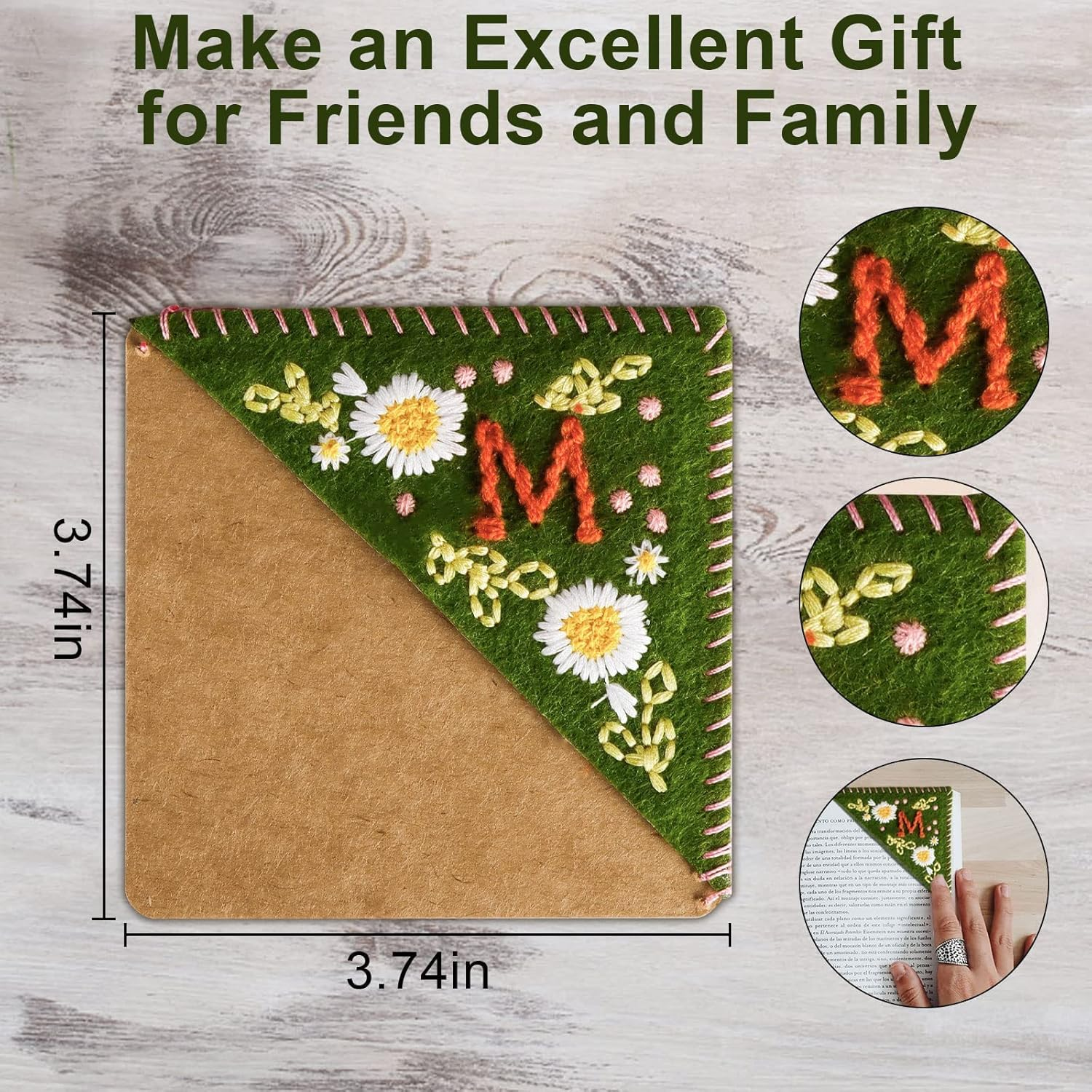 Custom Embroidered Corner Bookmark with Personalized Letters - Perfect for Book Lovers and Thoughtful Gifts (Winter,S) image number 3