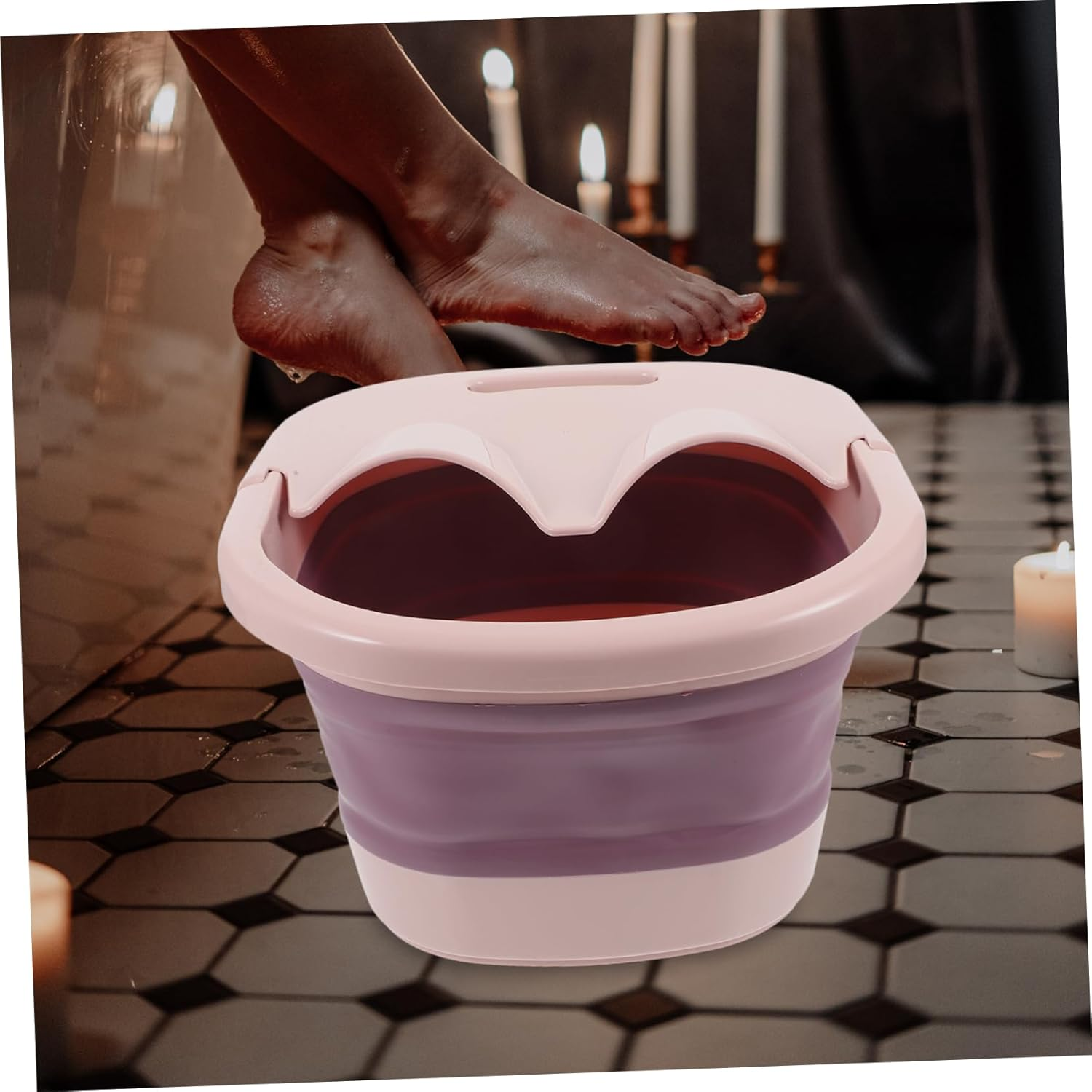 GLEAVI 1Pc Footbath Foot Soak Bucket Folding Foot Bath Basin Kids Bathtub Foot Soak Tub Collapsible Foot Soaker Foot Basin Foot Soak Basin Household Foot Massage Basin Sole of Foot Sink image number 2