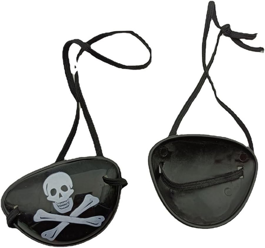 10Pcs Eye Patches One Eye Skull Patches Silk Pirate Captain Eye Masks for Halloween Christmas Theme Party Cosplay Props Prom